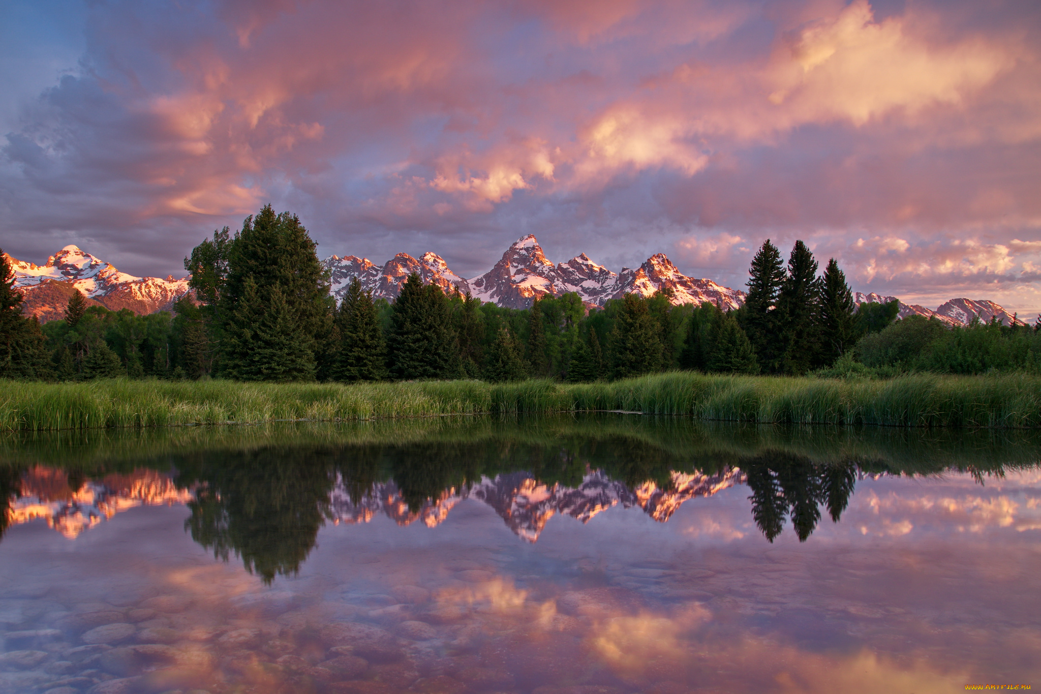 природа, реки, озера, облака, озеро, лес, горы