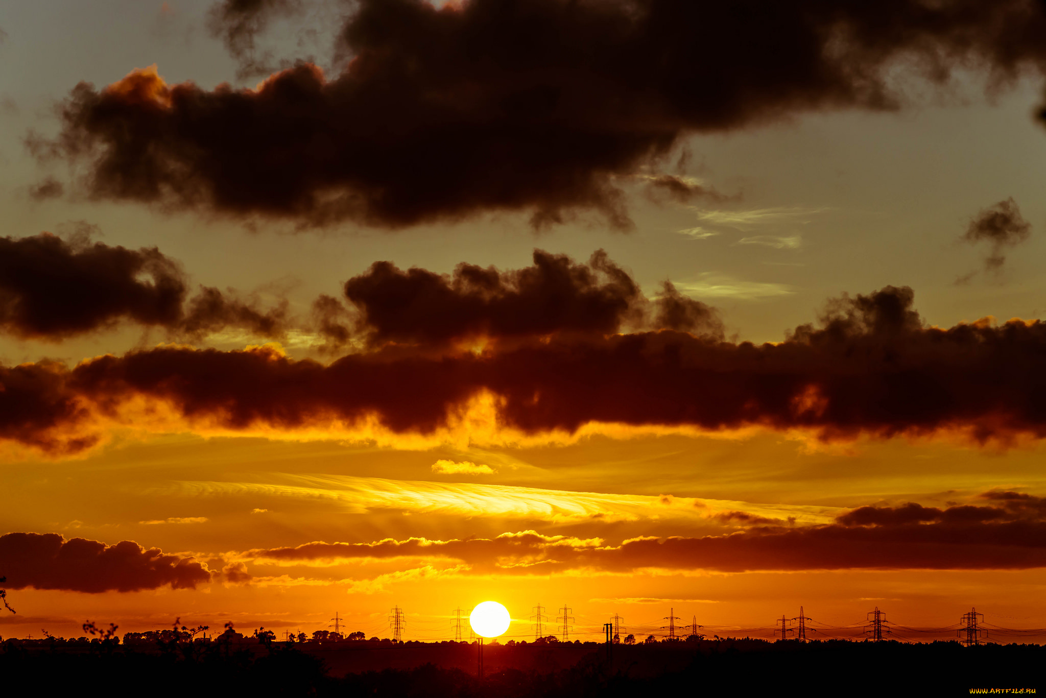 природа, восходы, закаты, закат, небо, облака, солнце, море