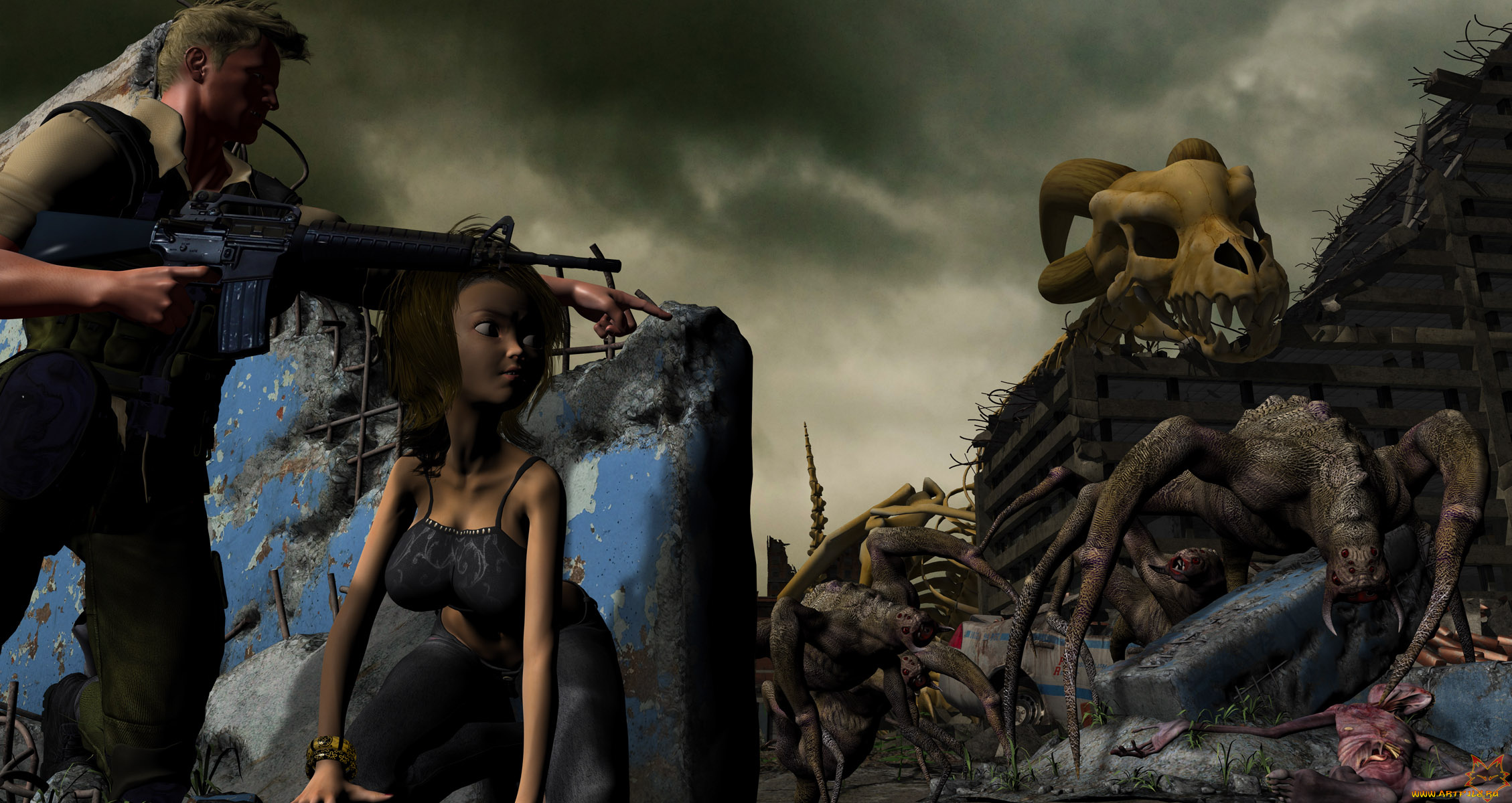 3д, графика, фантазия, , fantasy, мужчина, девушка