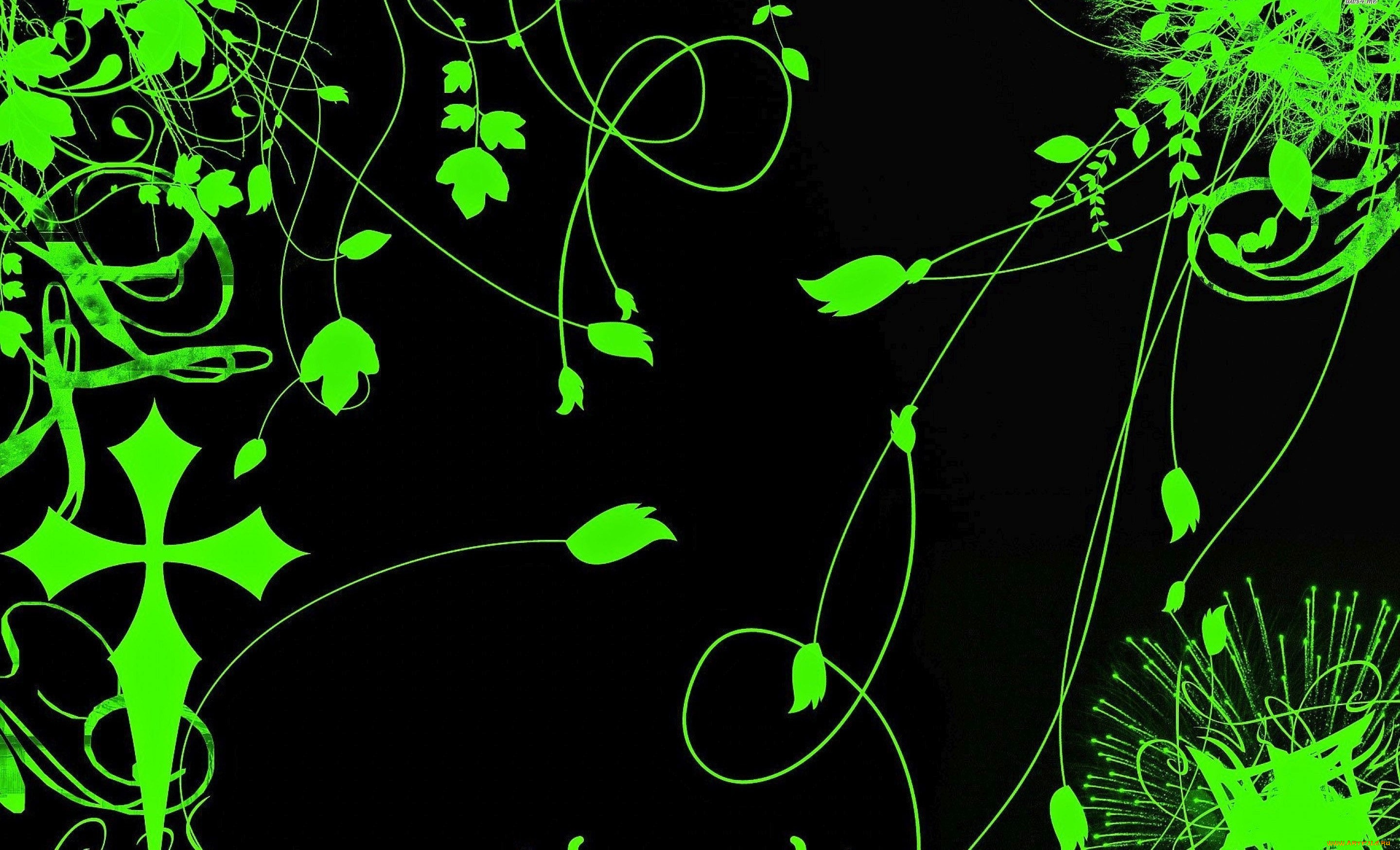 векторная, графика, графика, зеленый, темный