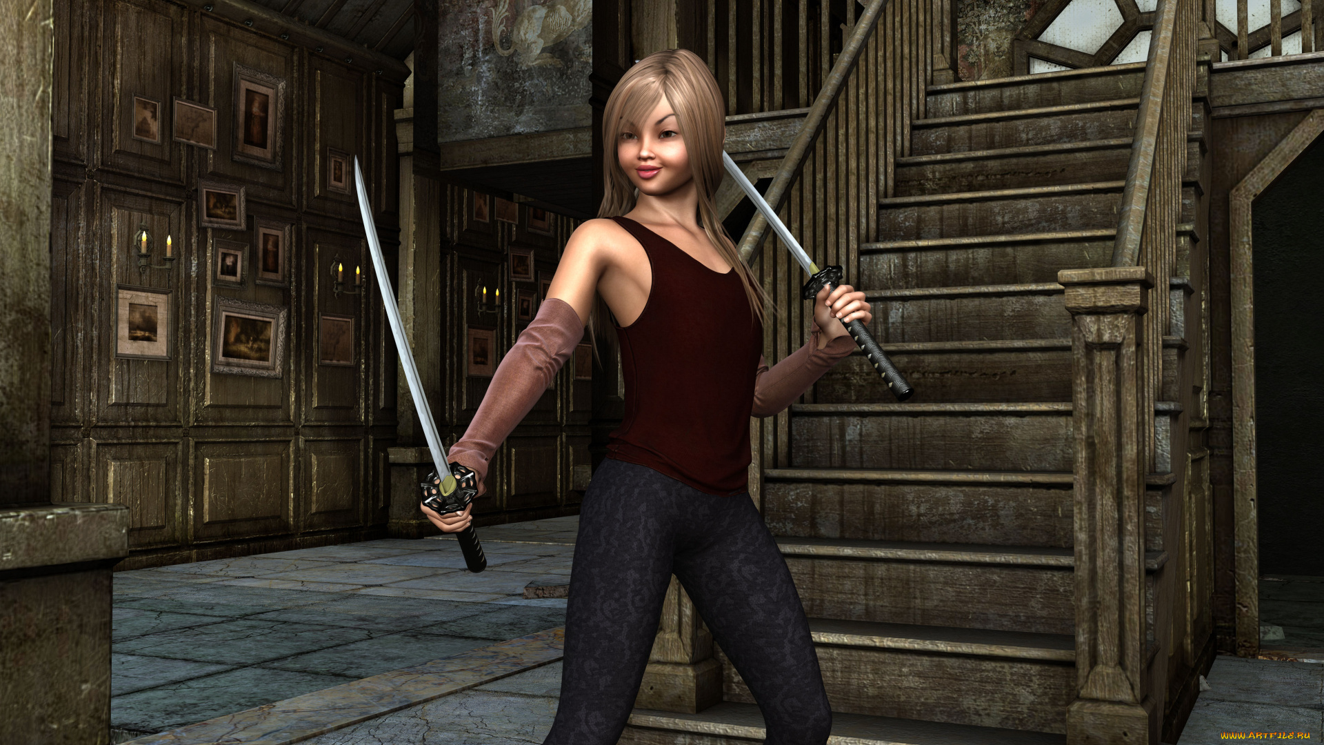 3д, графика, фантазия, , fantasy, взгляд, девушка, фон