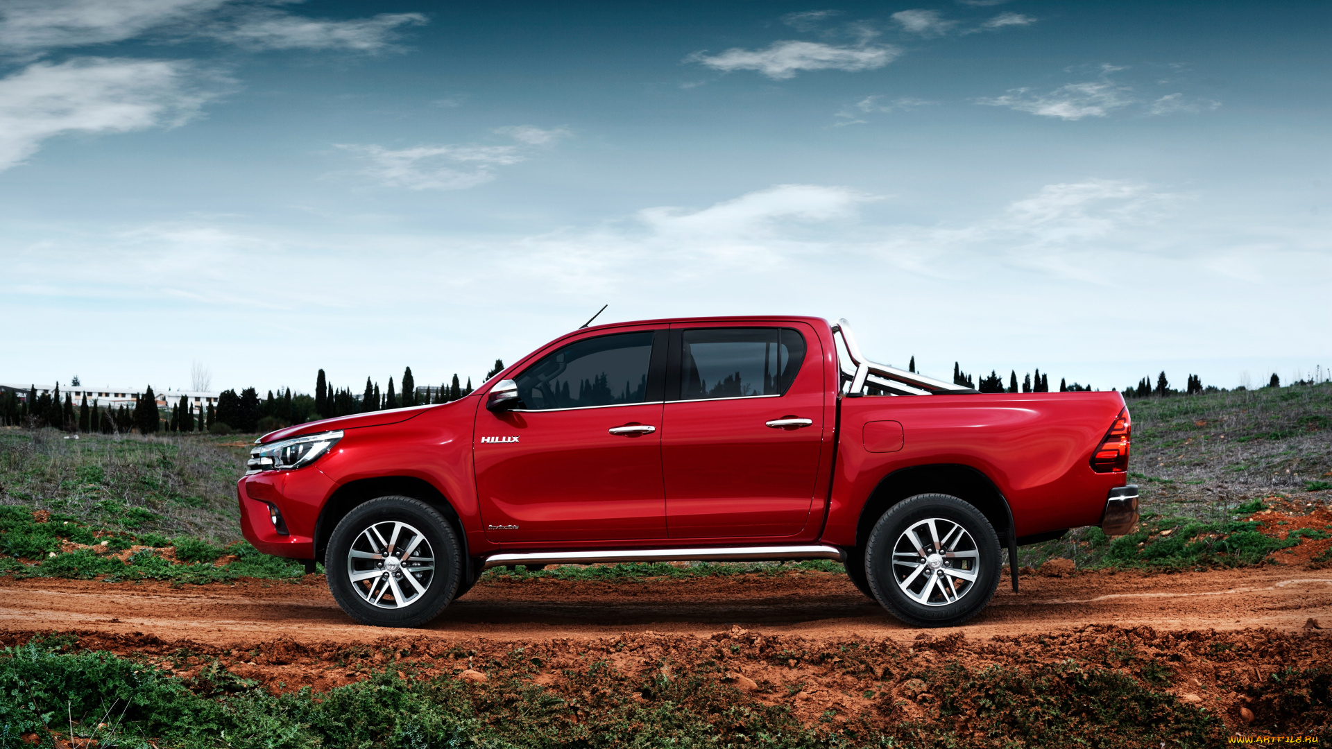 автомобили, toyota, красный, 2015г, cab, double, invincible, hilux