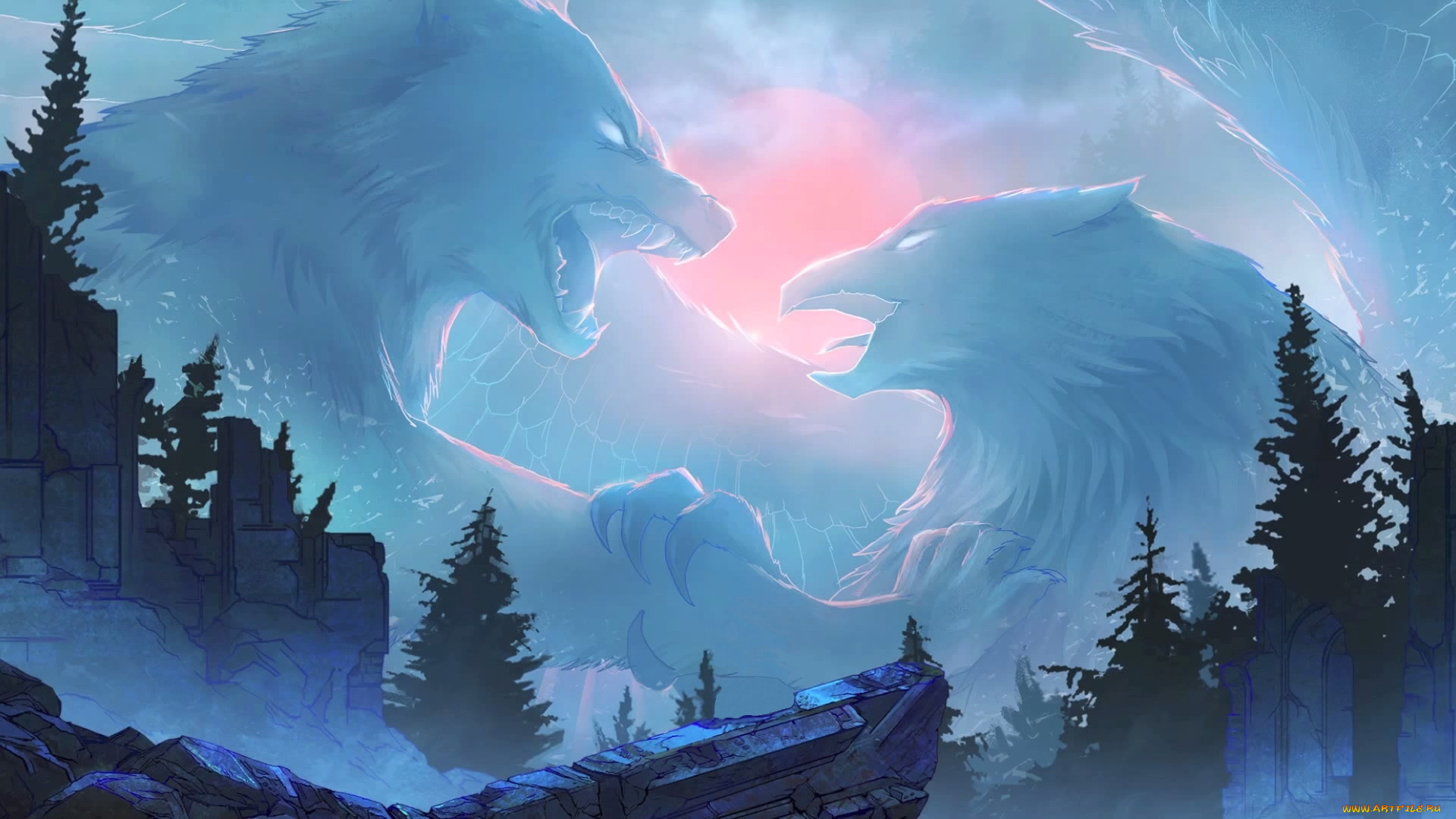 фэнтези, оборотни, орел, волк