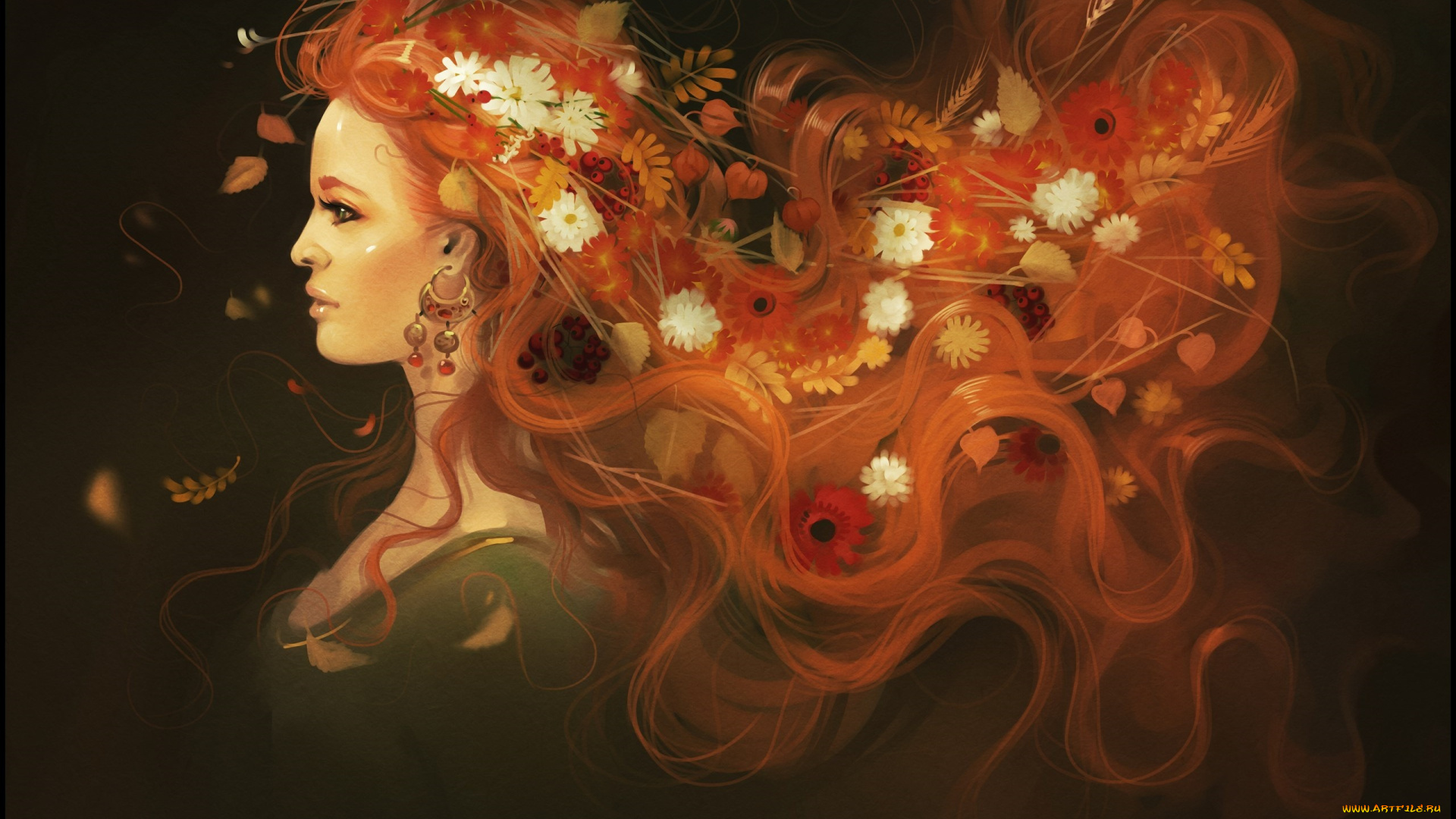 gaudibuendia, рисованное, люди, арт, gaudi, buendia, осень, девушка