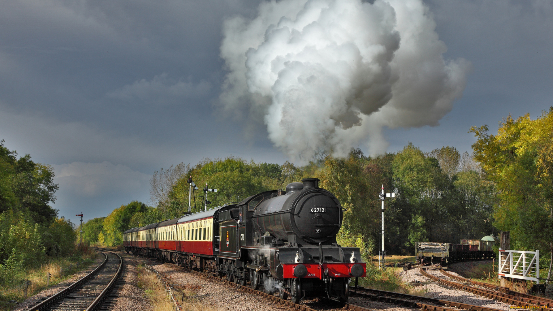 техника, паровозы, дорога, железная, паровоз, рельсы