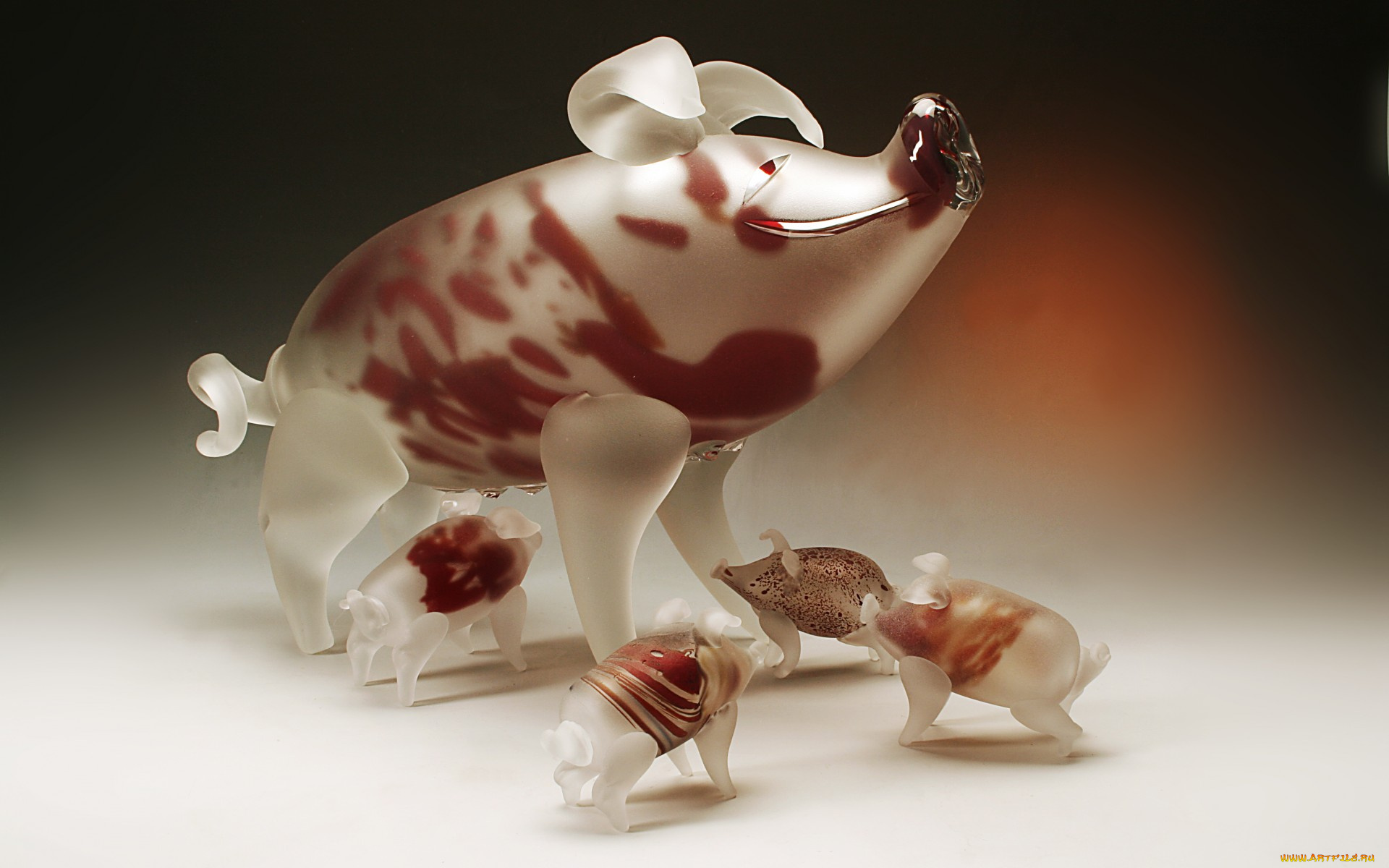 разное, ремесла, , поделки, , рукоделие, гусь-хрустальный, парасята, хрусталь, стекло, свинка, декор