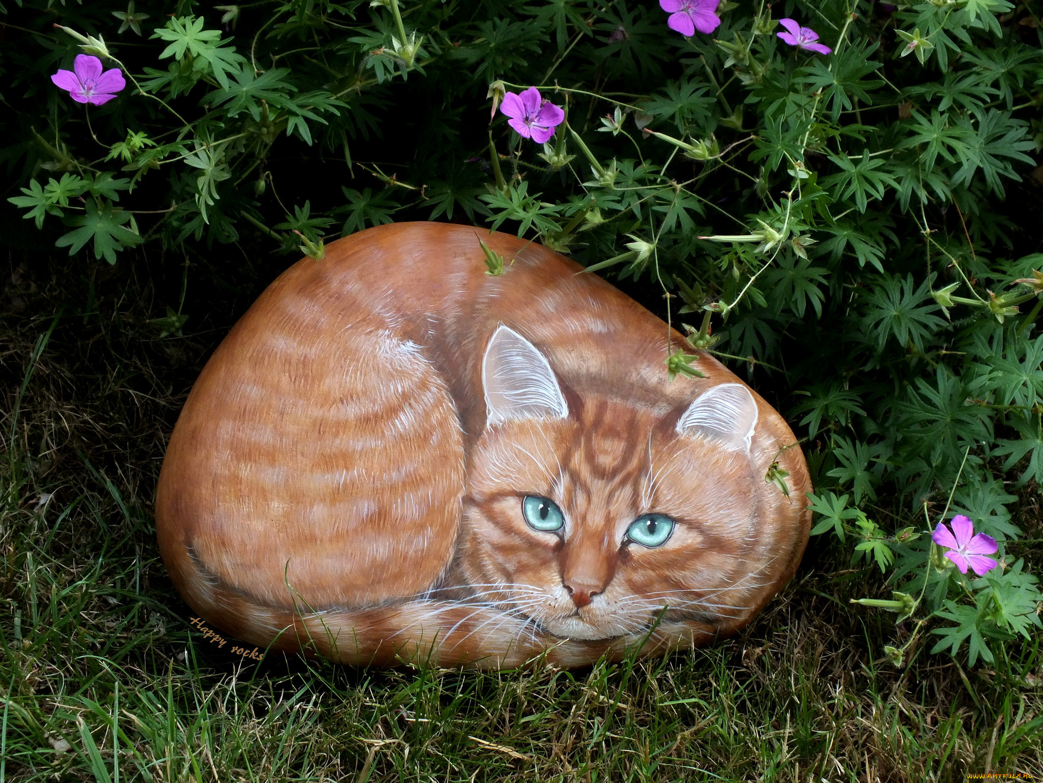 разное, ремесла, , поделки, , рукоделие, киса, цветы, рисунок, камень