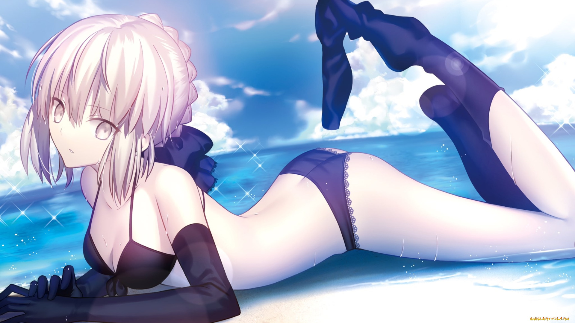 аниме, fate, stay, night, девушка, сейбер