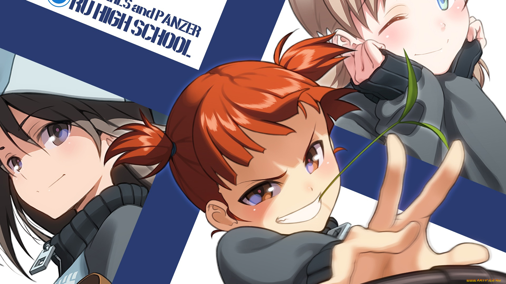 аниме, girls, und, panzer, фон, взгляд, девушка