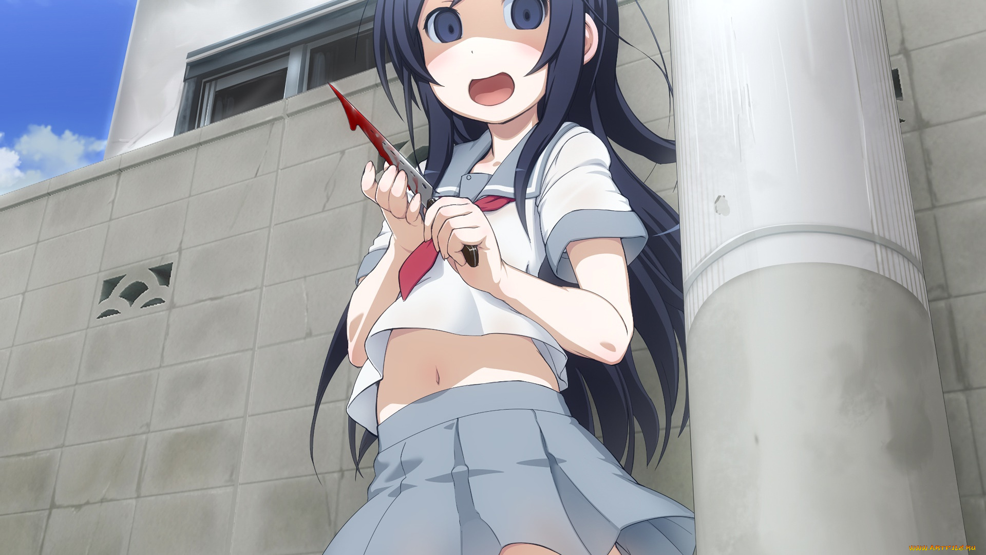 аниме, oreimo, девушка, фон, взгляд