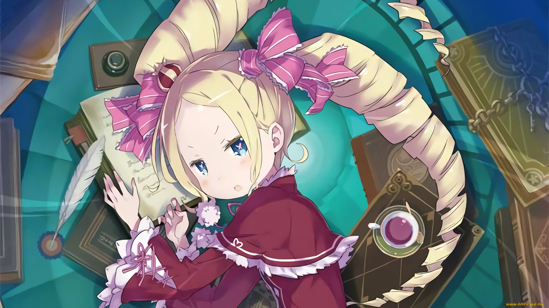 аниме, re, , zero, kara, hajimeru, isekai, seikatsu, фон, взгляд, девушка