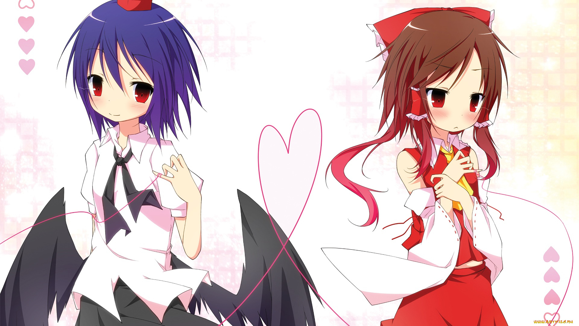 аниме, touhou, девушки, фон, взгляд