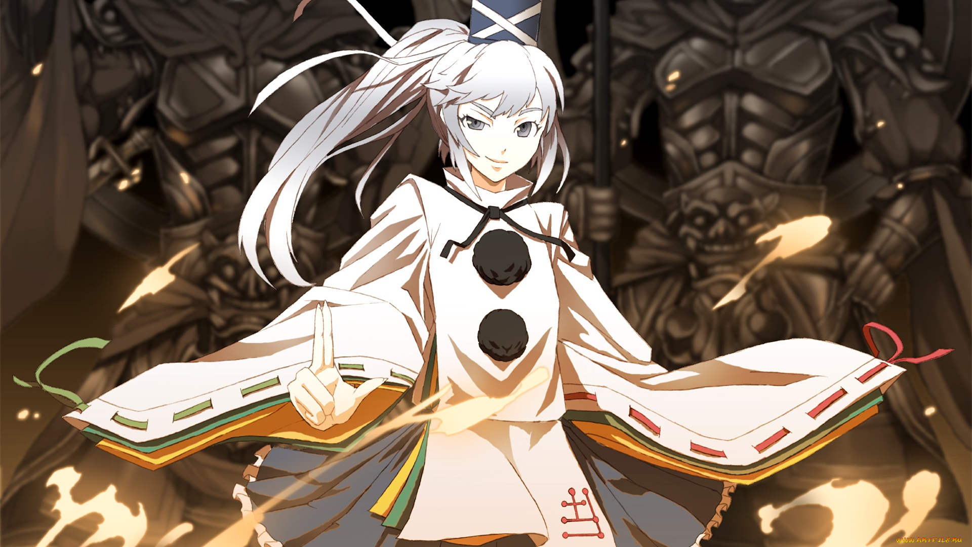 аниме, touhou, фон, взгляд, девушка