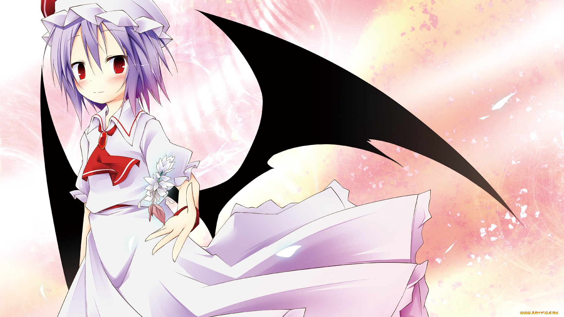 аниме, touhou, взгляд, девушка, фон