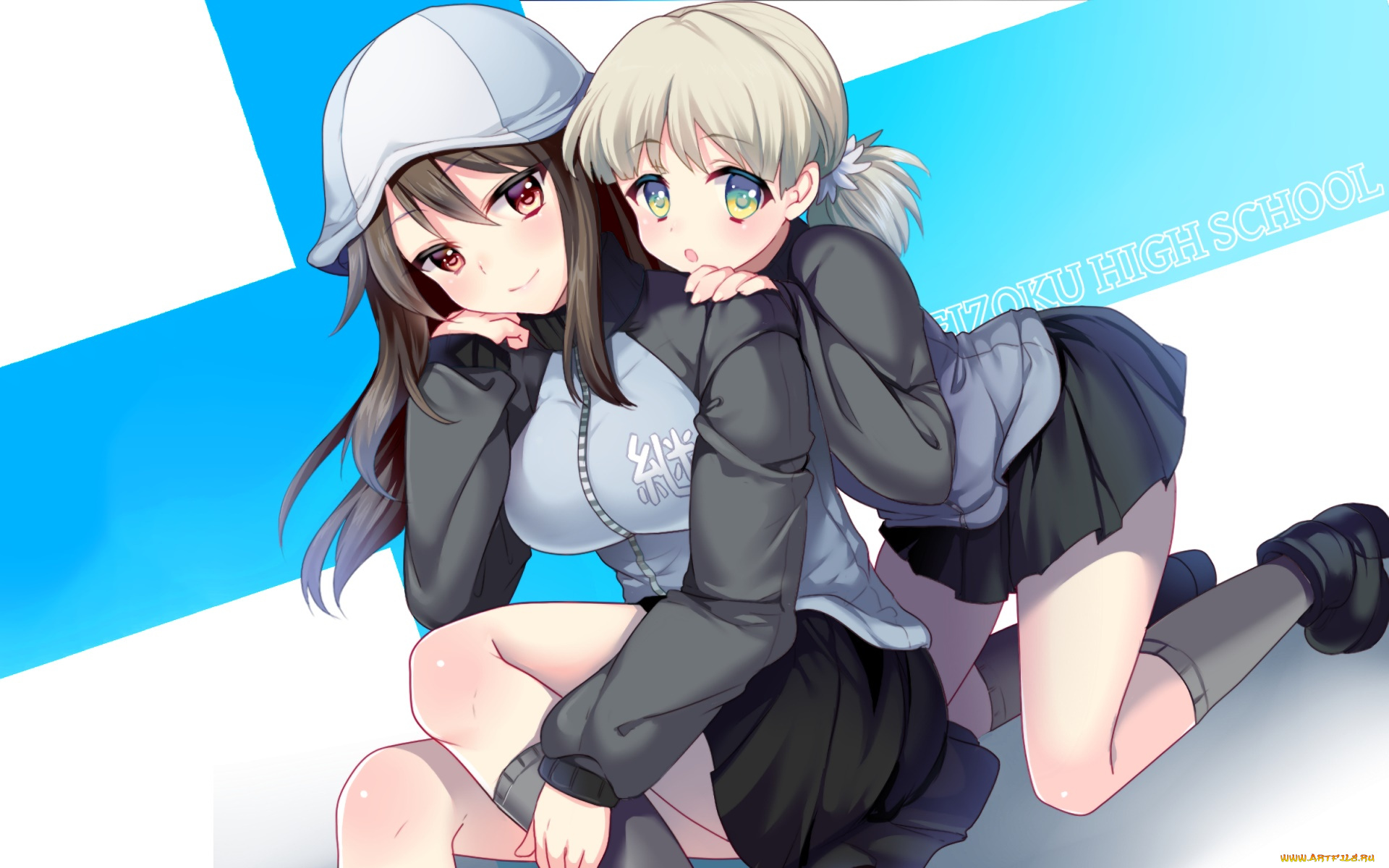 аниме, girls, und, panzer, фон, взгляд, девушки
