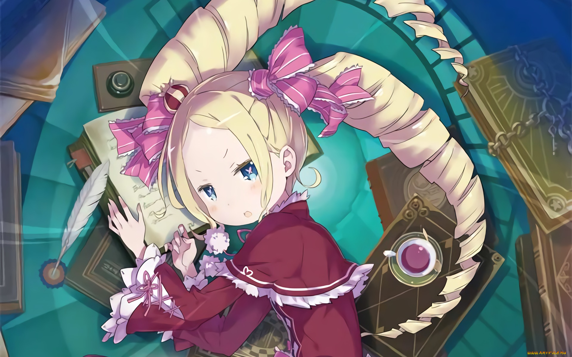 аниме, re, , zero, kara, hajimeru, isekai, seikatsu, фон, взгляд, девушка