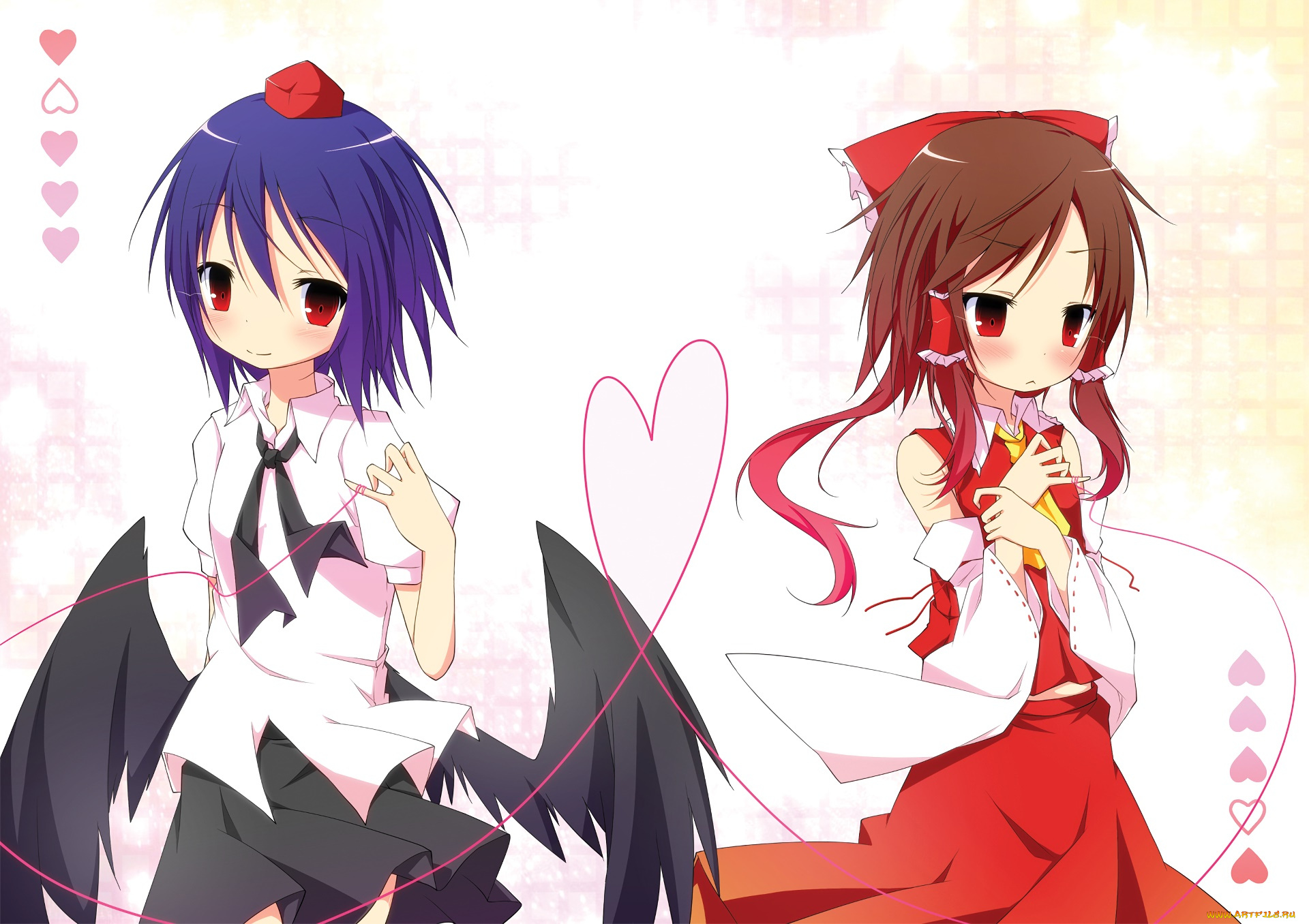 аниме, touhou, девушки, фон, взгляд