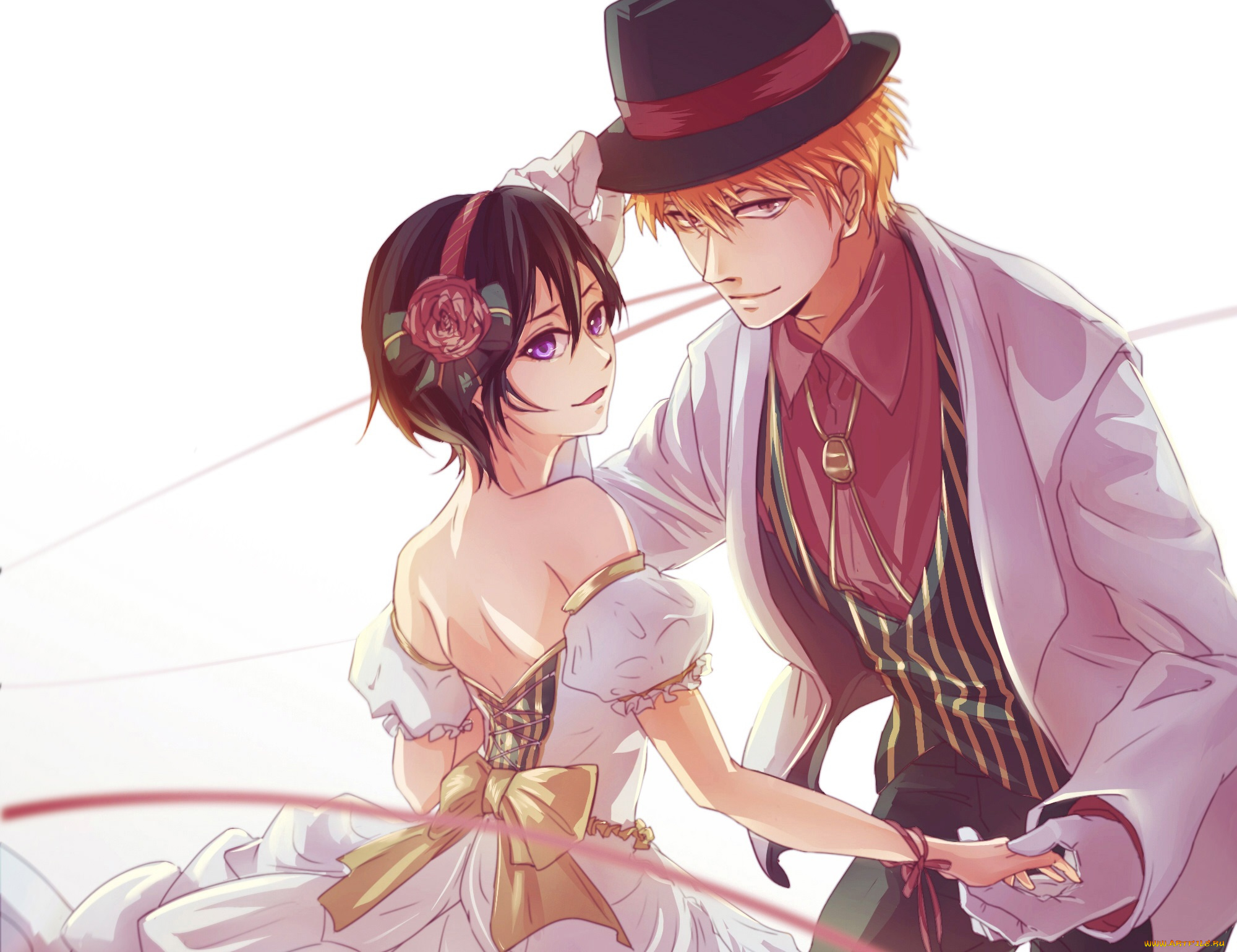 аниме, bleach, ичиго, рукия