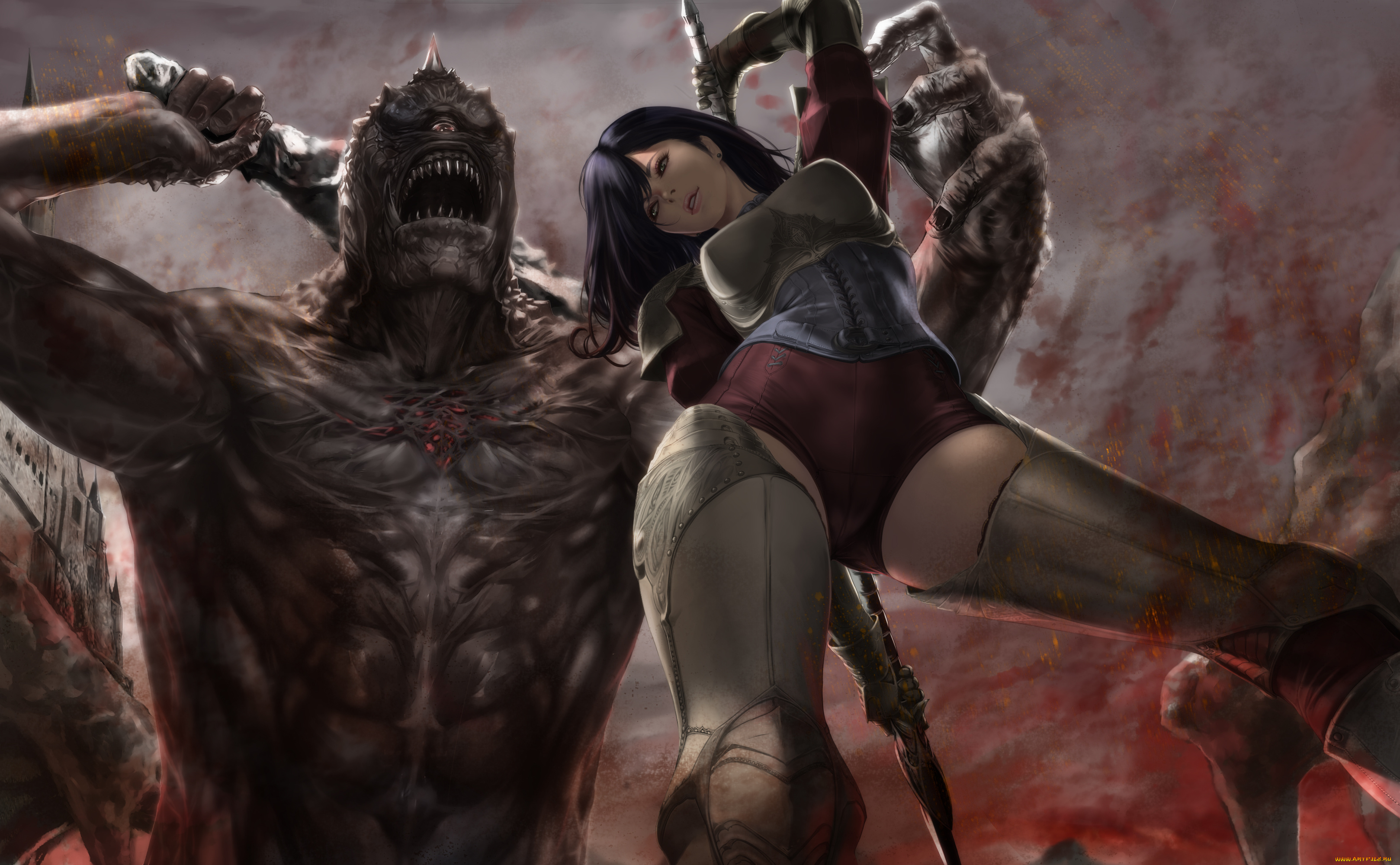 фэнтези, красавицы, и, чудовища, монстр, девушка