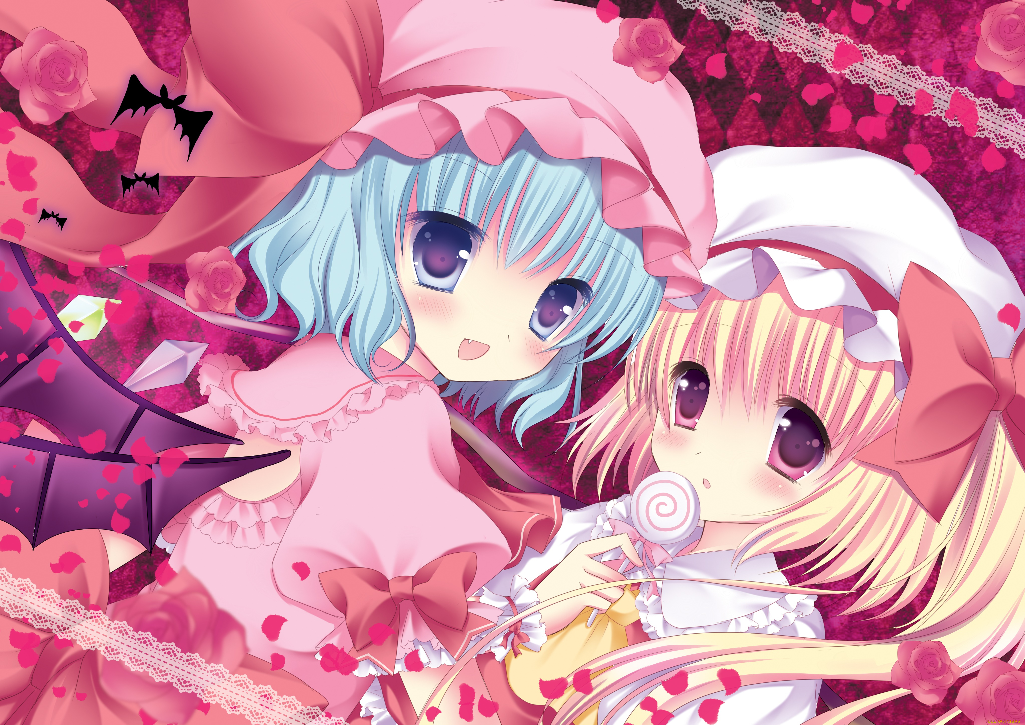 аниме, touhou, девушка, фон, взгляд