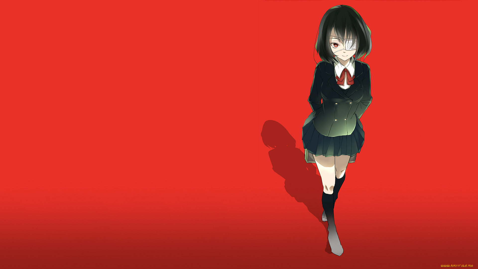 аниме, another, девушка, взгляд, фон