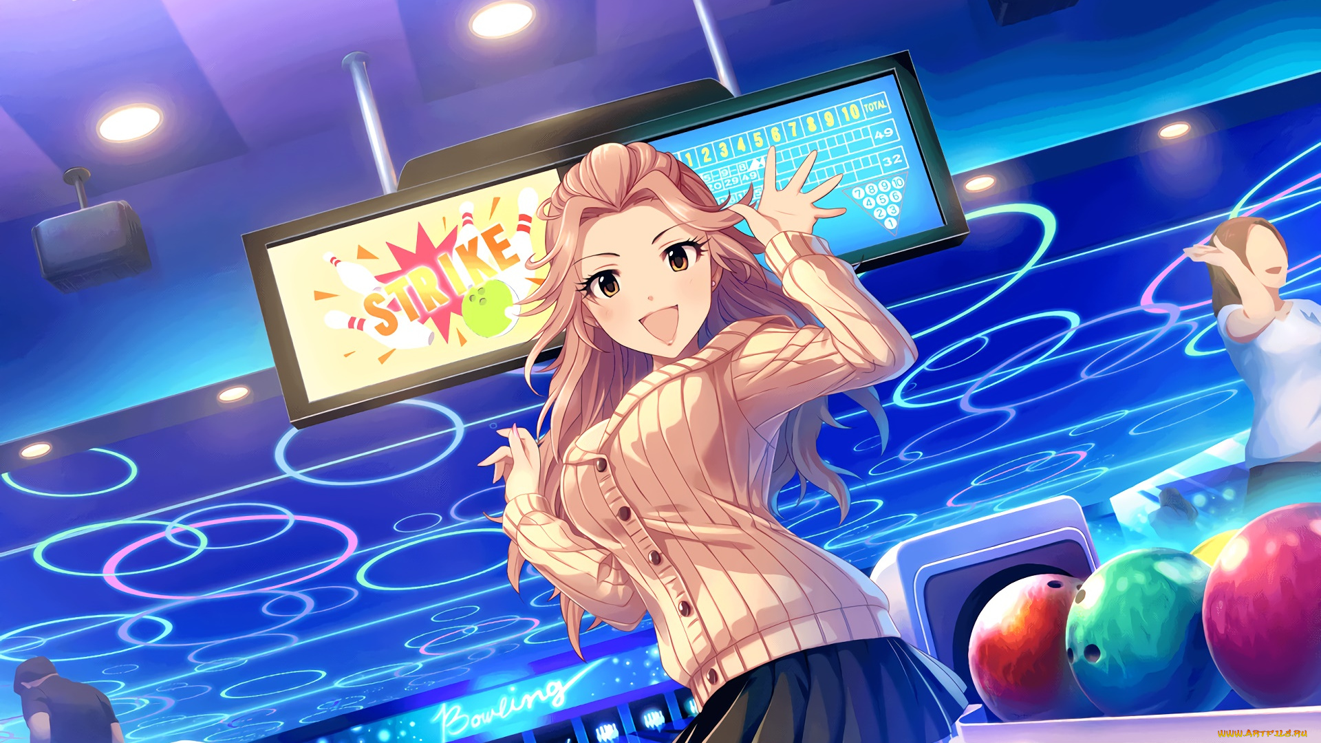 аниме, idolm@ster, фон, взгляд, девушка