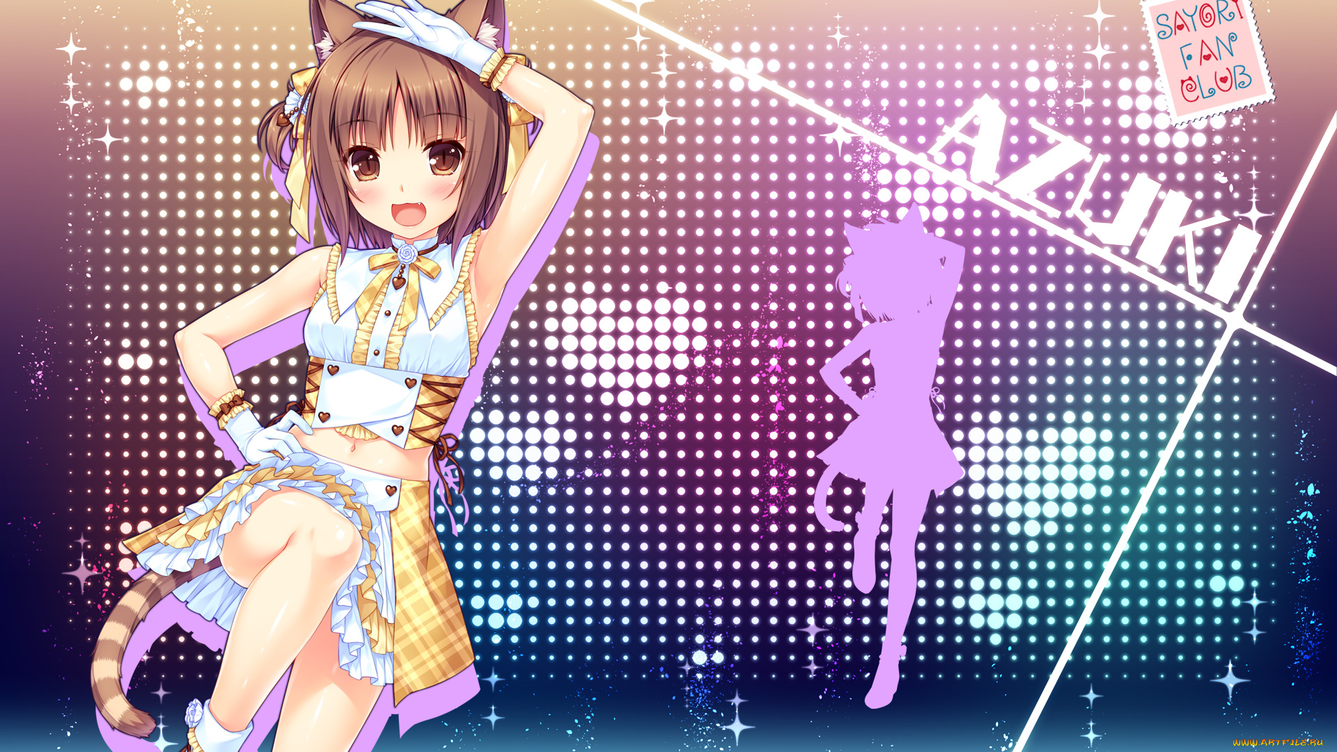 аниме, nekopara, взгляд, фон, девушка