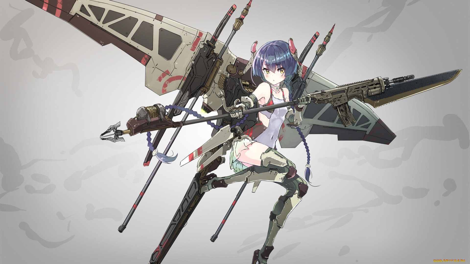 аниме, оружие, , техника, , технологии, girl, gun, spear, seifuku, japanese, anime, suit, rifle, blade, weapon, mecha