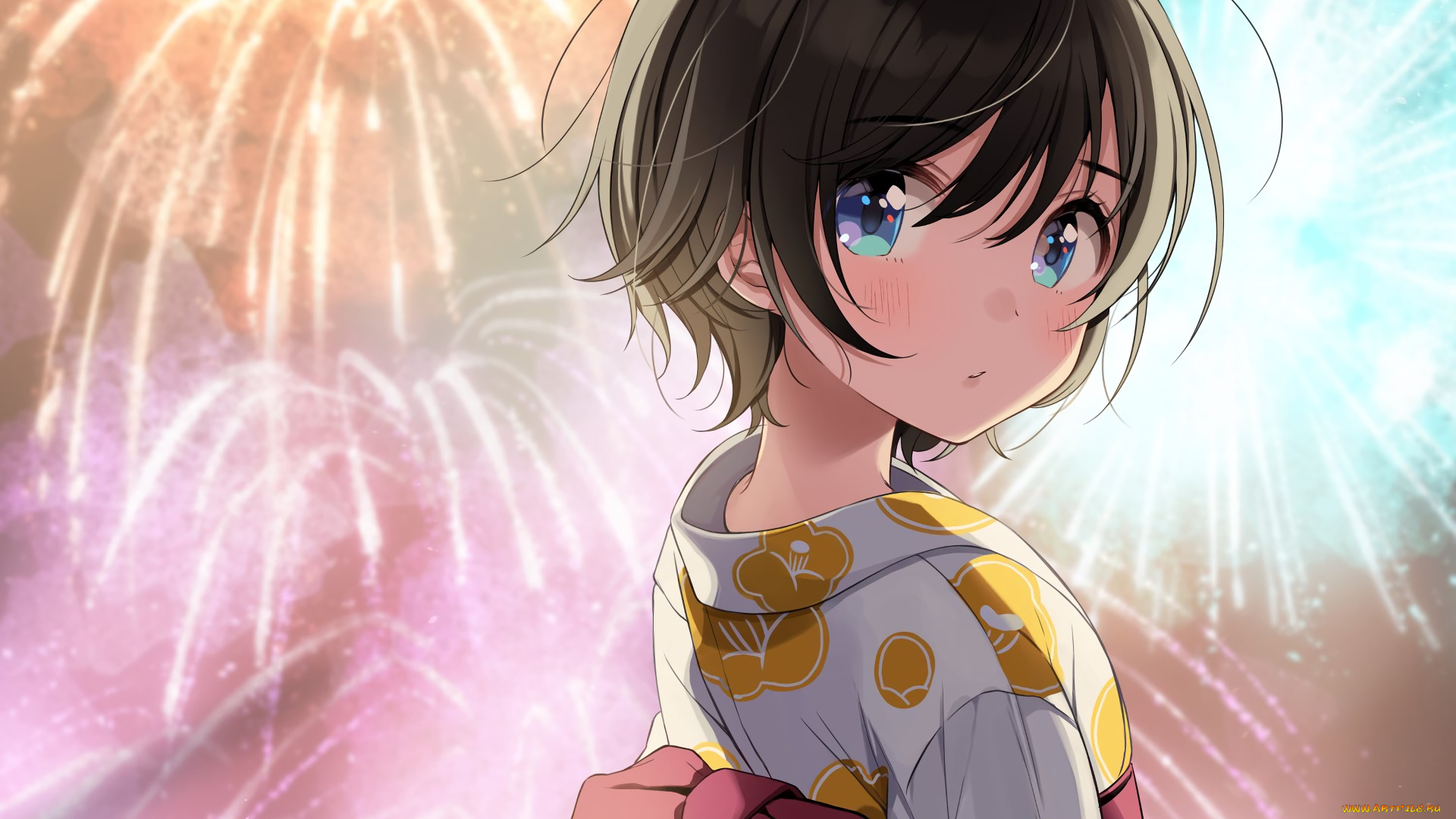 аниме, unknown, , другое, девушка, взгляд, фон