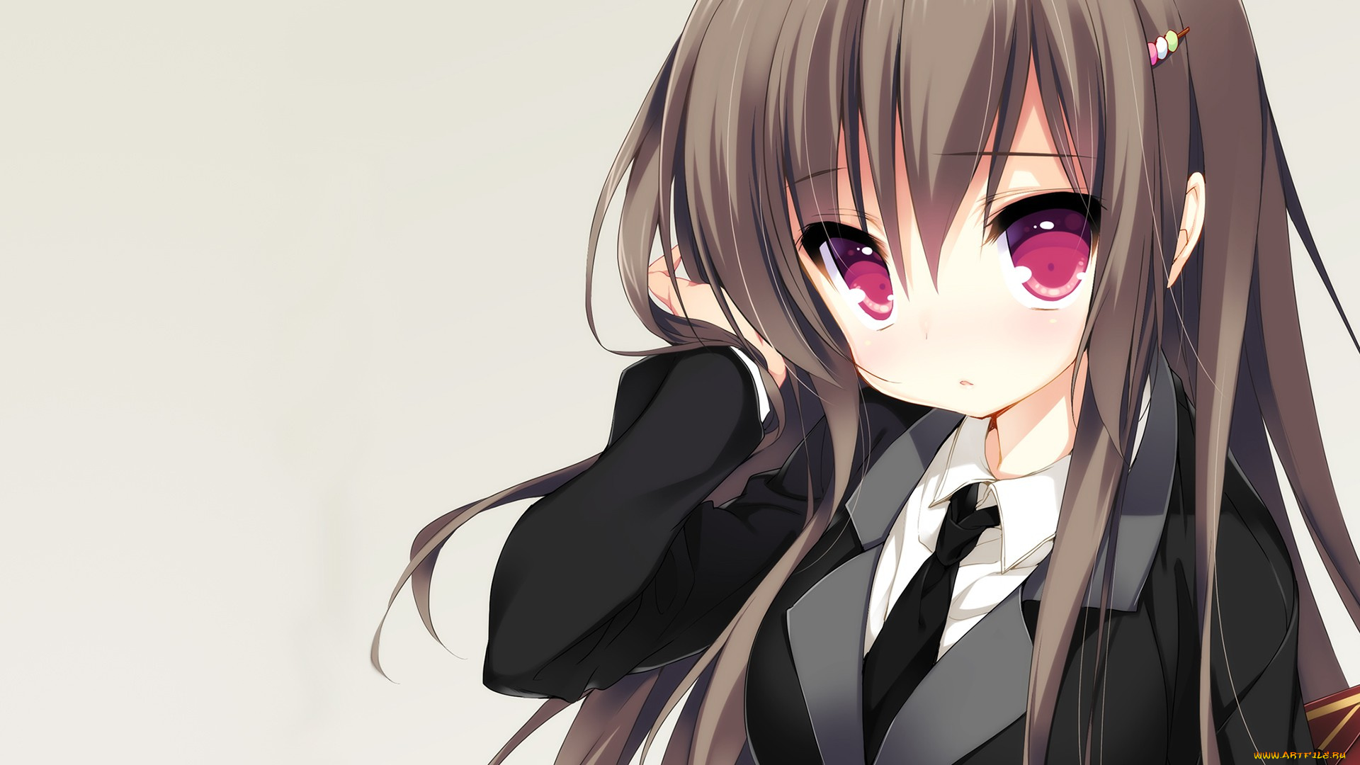 аниме, unknown, , другое, девушка, взгляд, фон