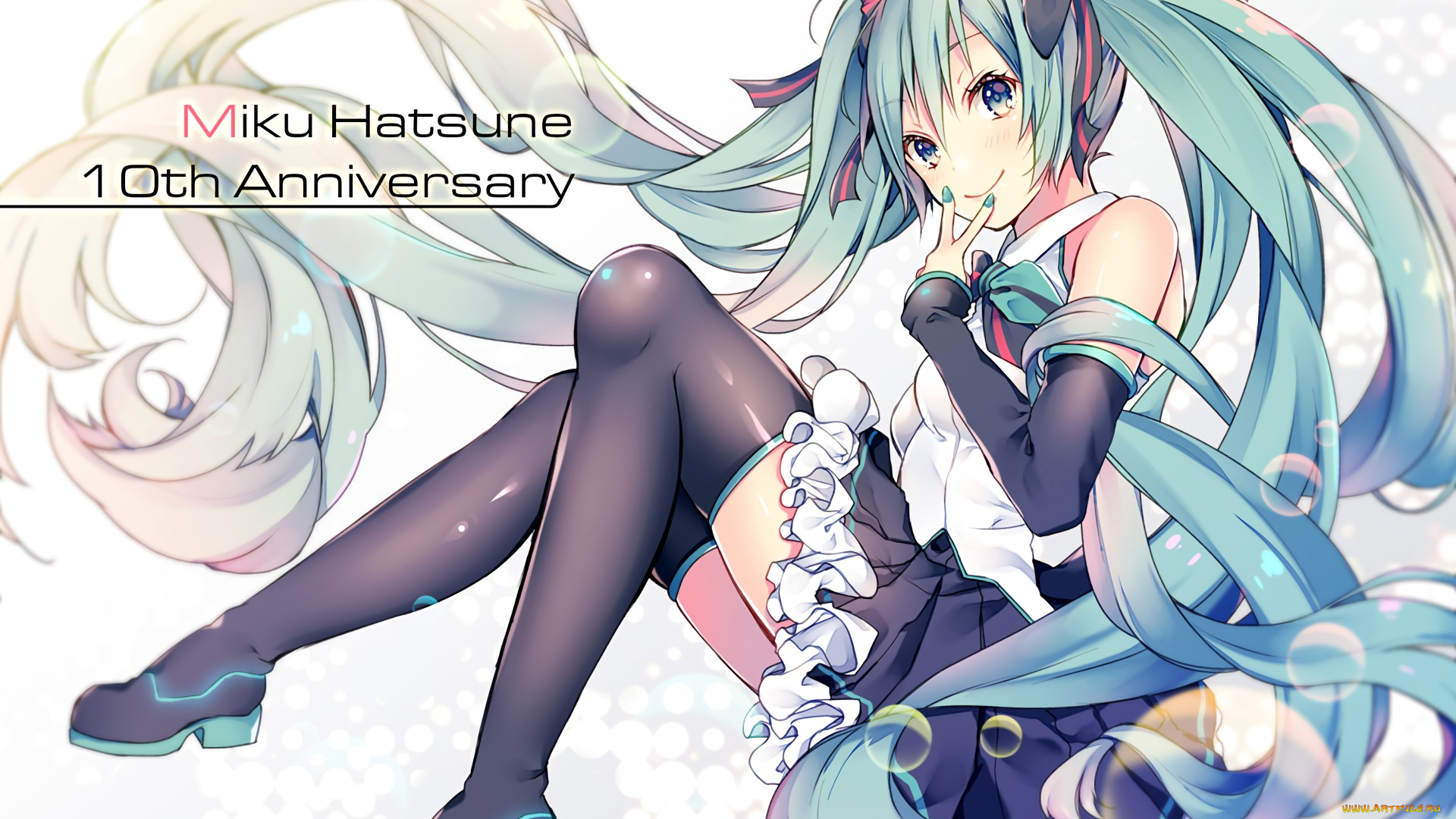 аниме, vocaloid, девушка, фон, взгляд