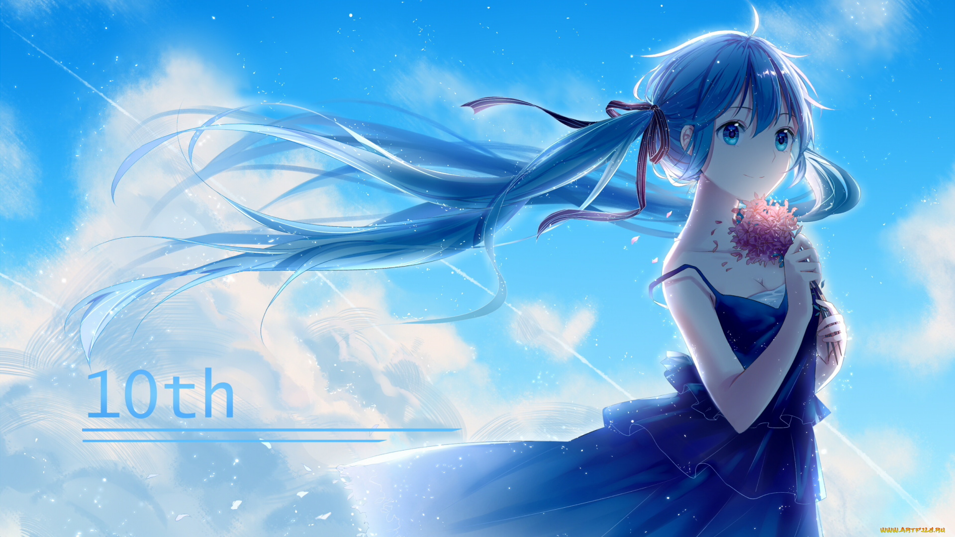 аниме, vocaloid, фон, девушка, взгляд