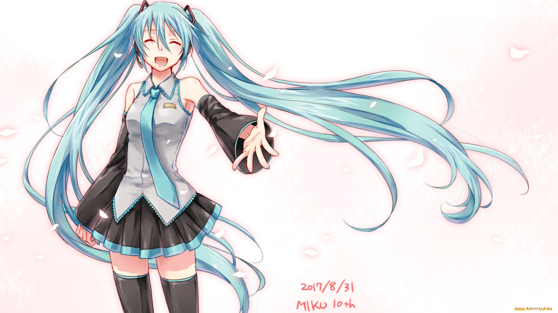 аниме, vocaloid, фон, взгляд, девушка