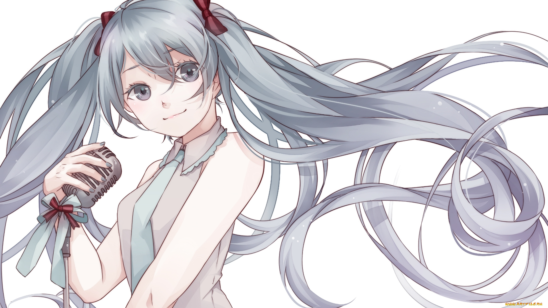 аниме, vocaloid, фон, взгляд, девушка