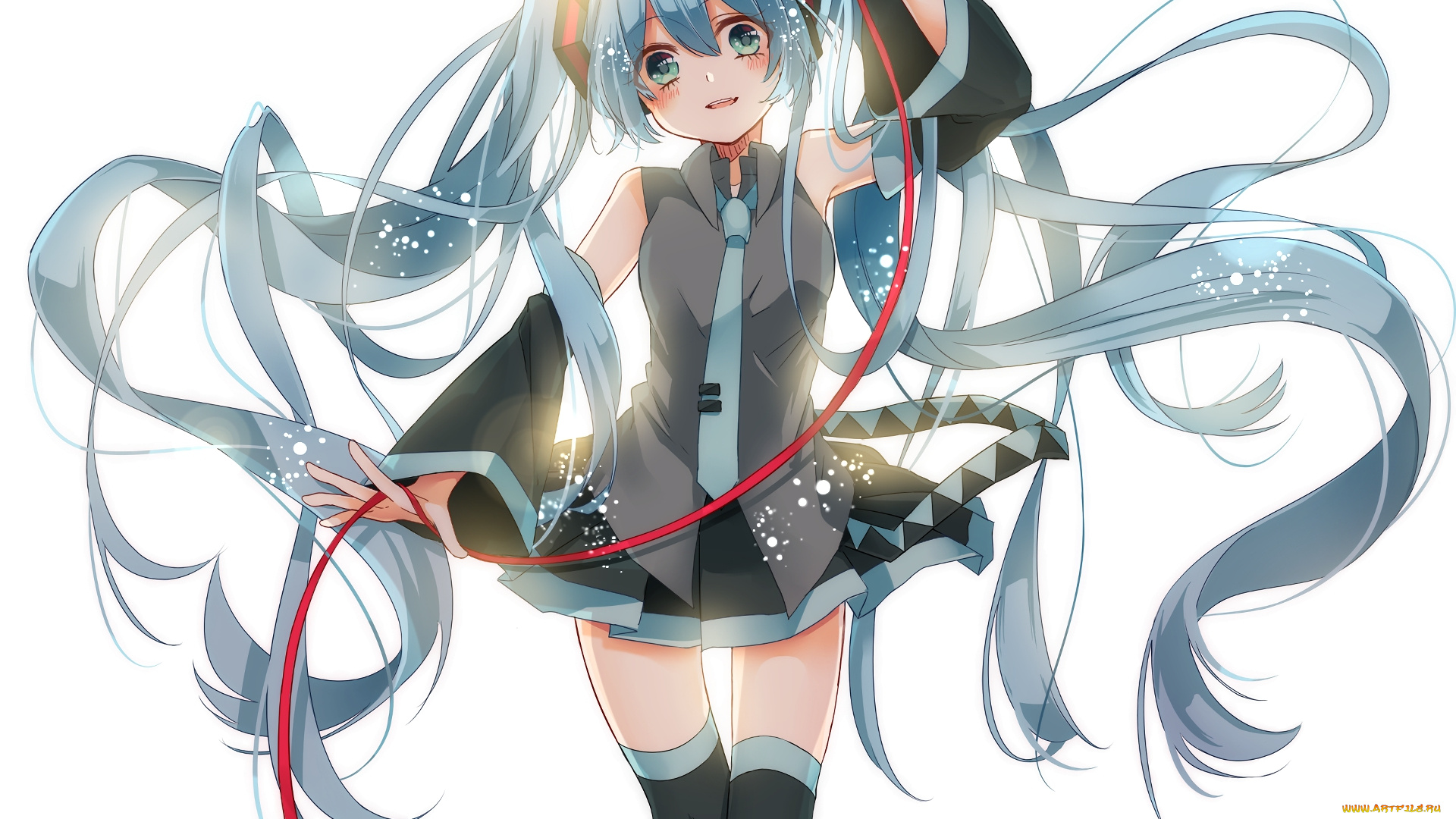 аниме, vocaloid, взгляд, фон, девушка