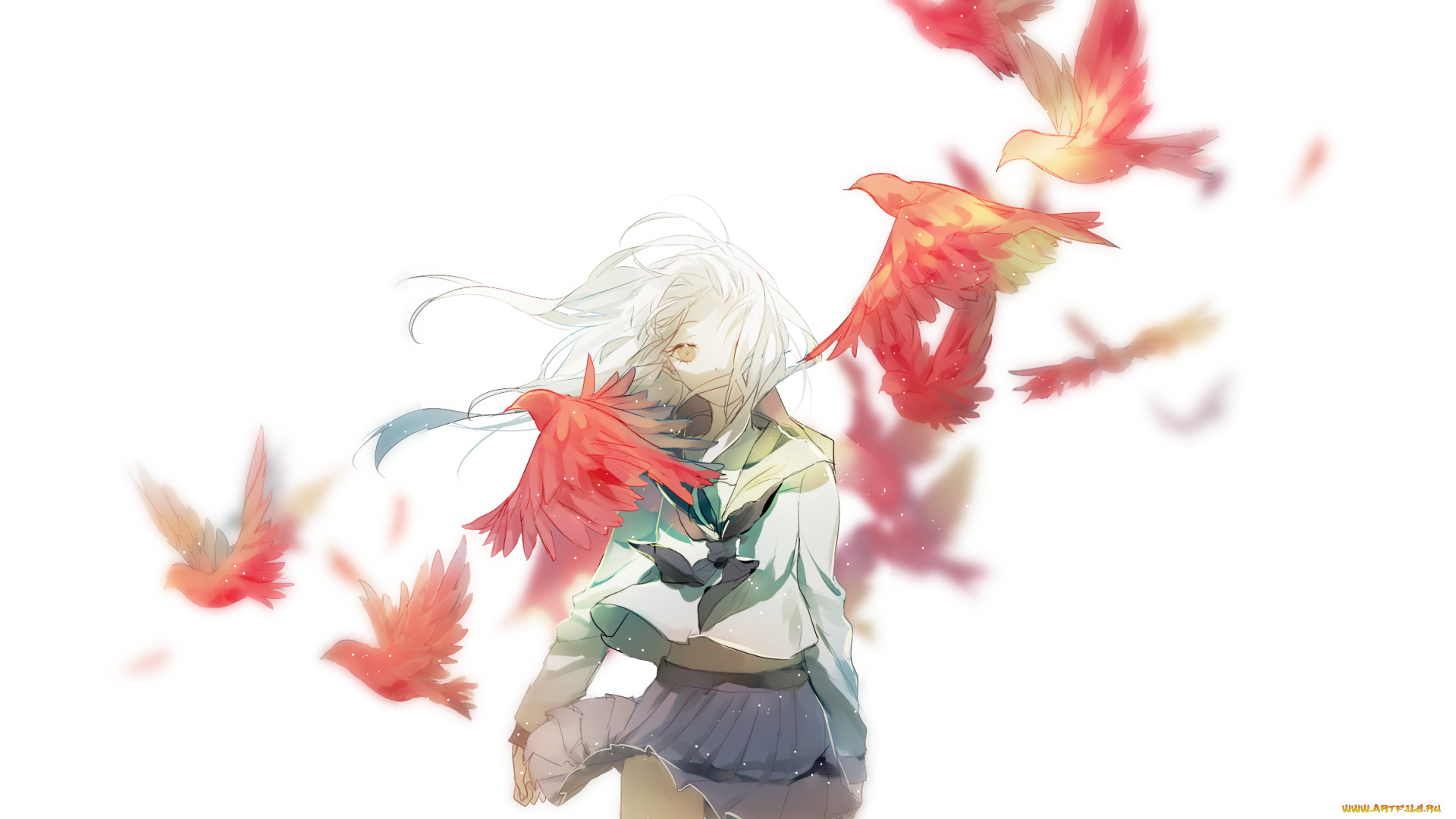 аниме, животные, , существа, девушка