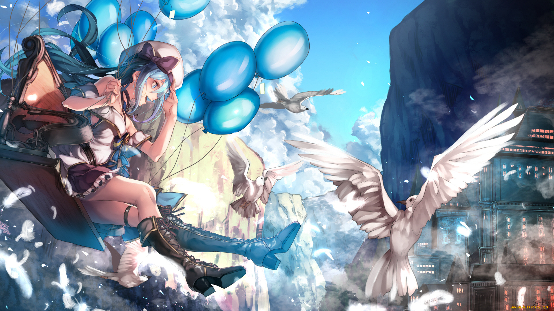 аниме, животные, , существа, девушка