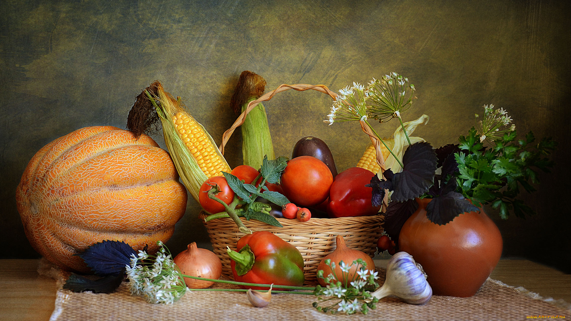 еда, натюрморт, корзина, овощи