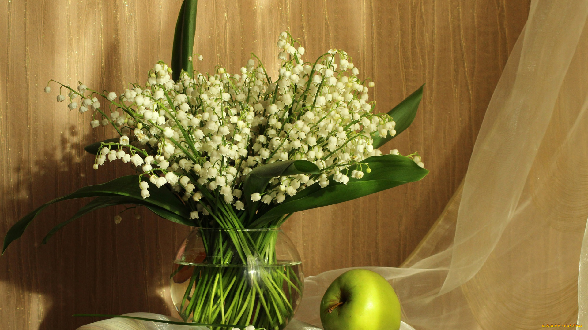 еда, Яблоки, настроение, цветы, май, натюрморт, ландыши, весна, букет