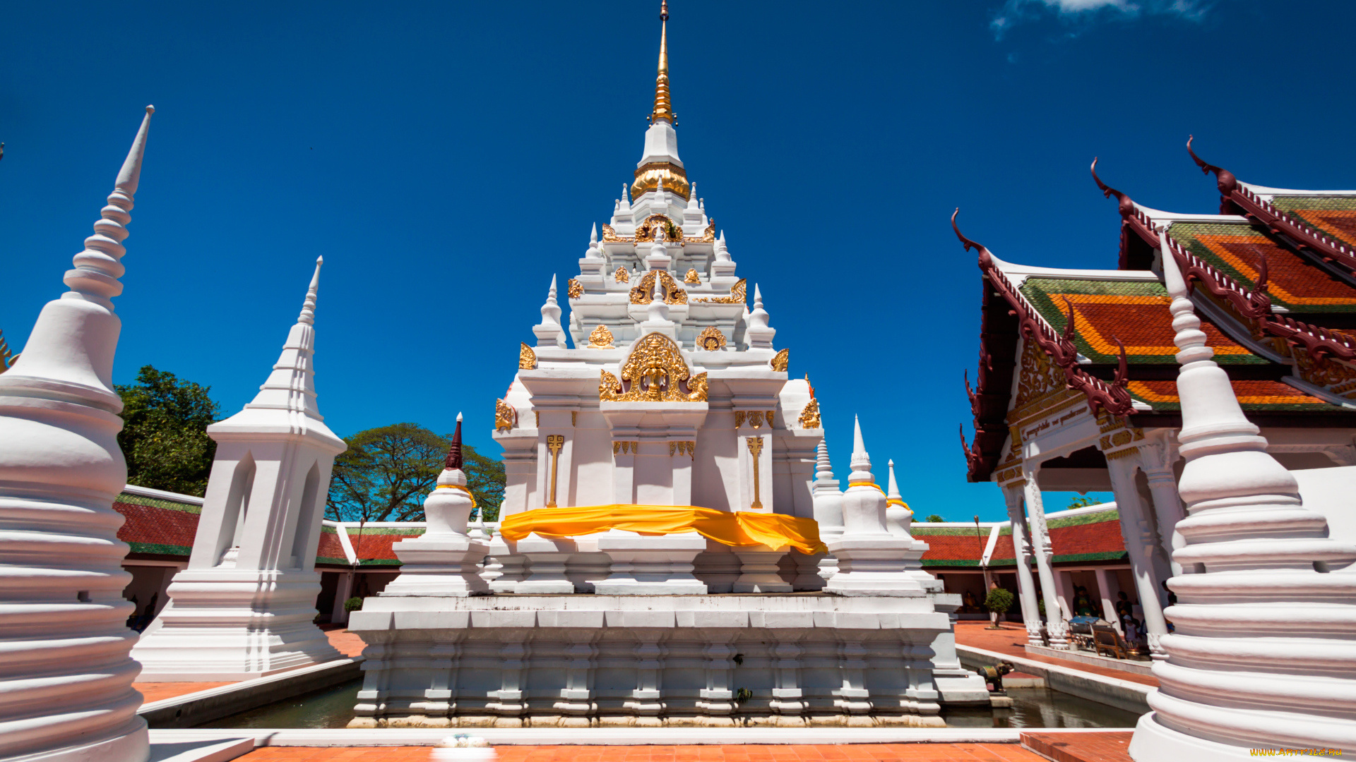 города, -, буддийские, и, другие, храмы, таиланд, храм, город, Чианг, рай