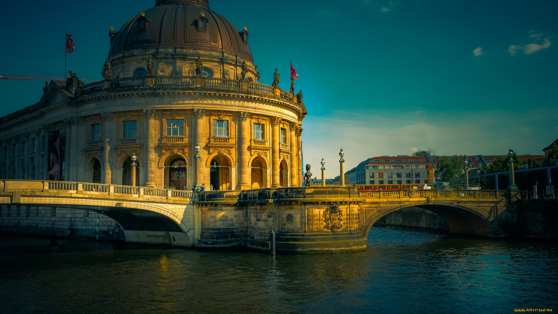 города, -, мосты, река, здание