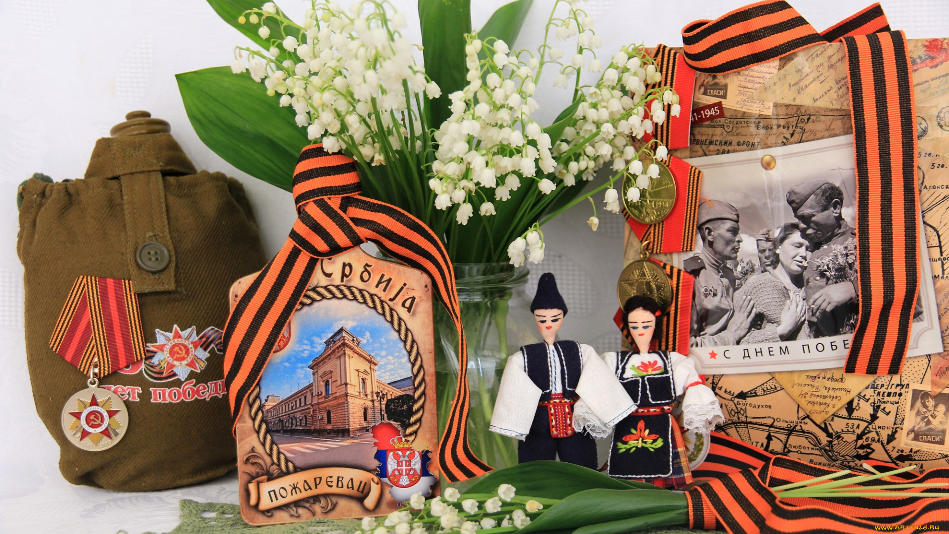 праздничные, день, победы, май, радость, сербия, победа, война, весна, вов, цветы