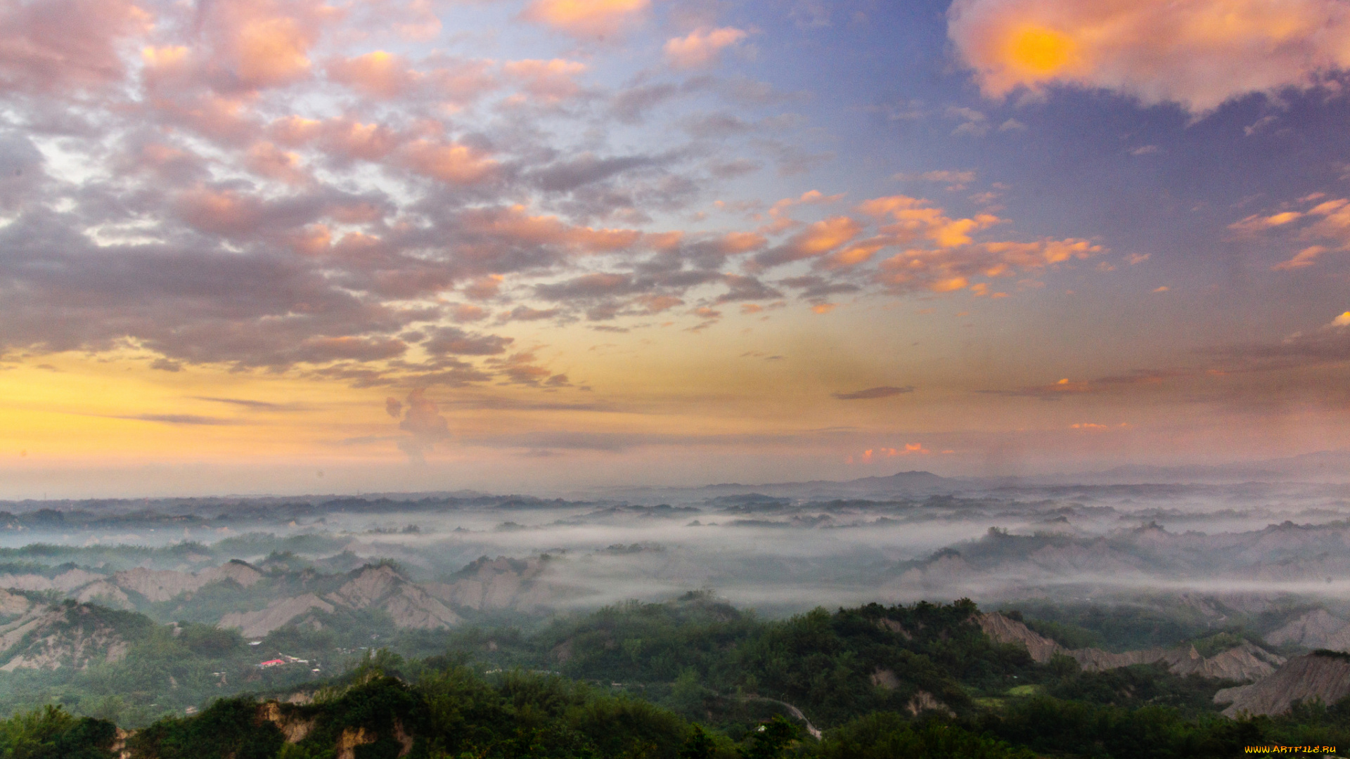 природа, горы, утро