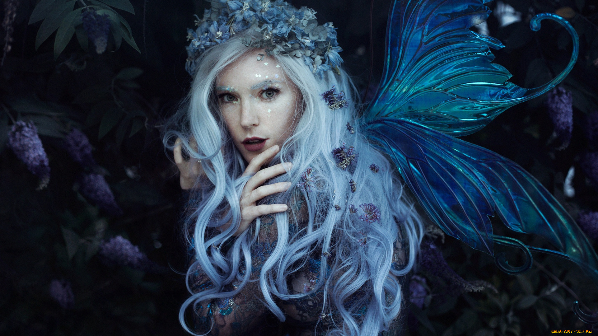 разное, cosplay, , косплей, взгляд, девушка, стиль, фея, венок, крылышки, волосы, jessica, dru