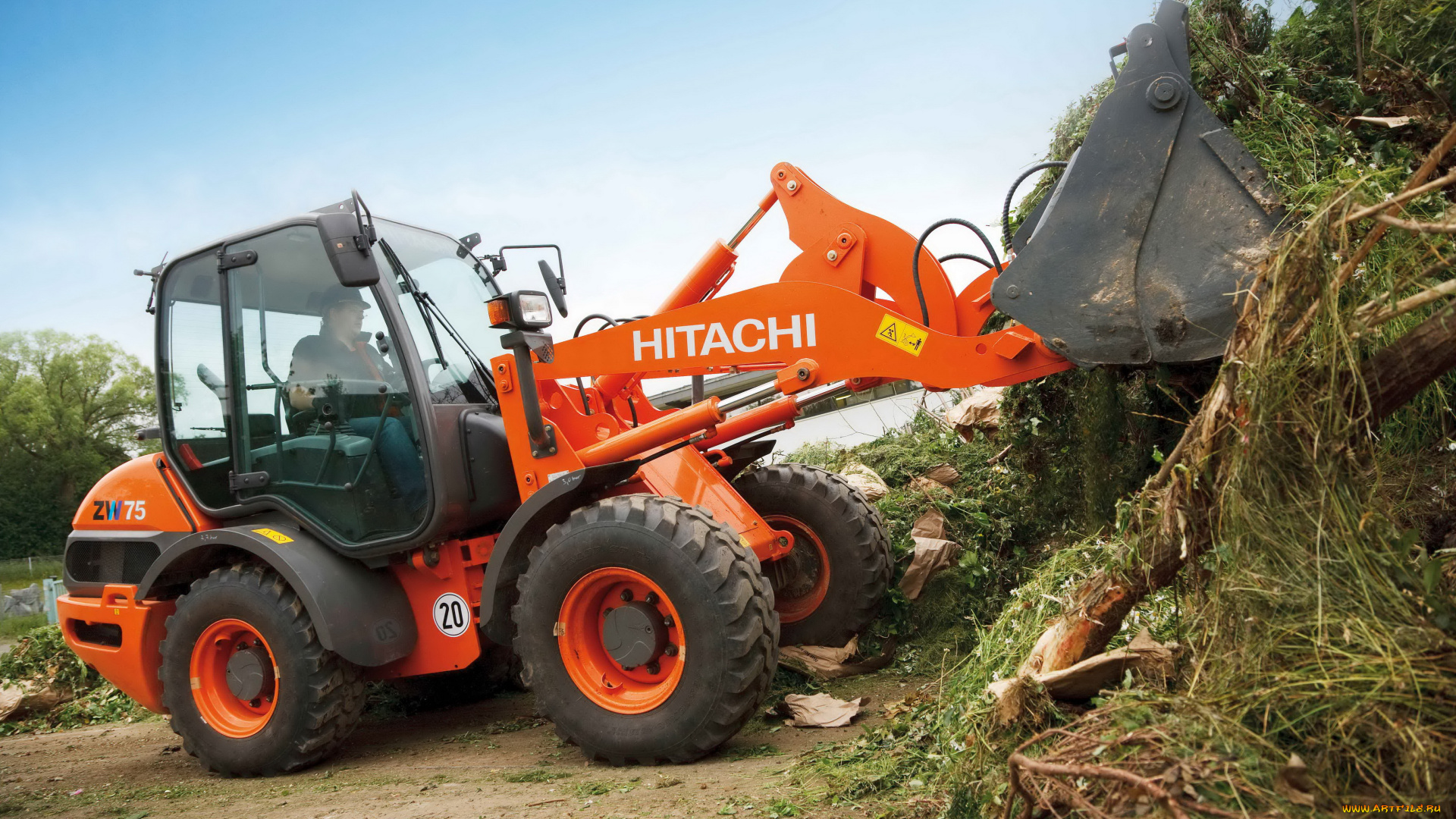 техника, фронтальные, погрузчики, hitachi