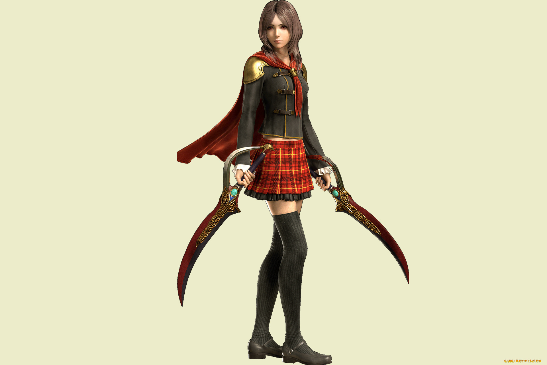 аниме, final, fantasy, девушка, меч