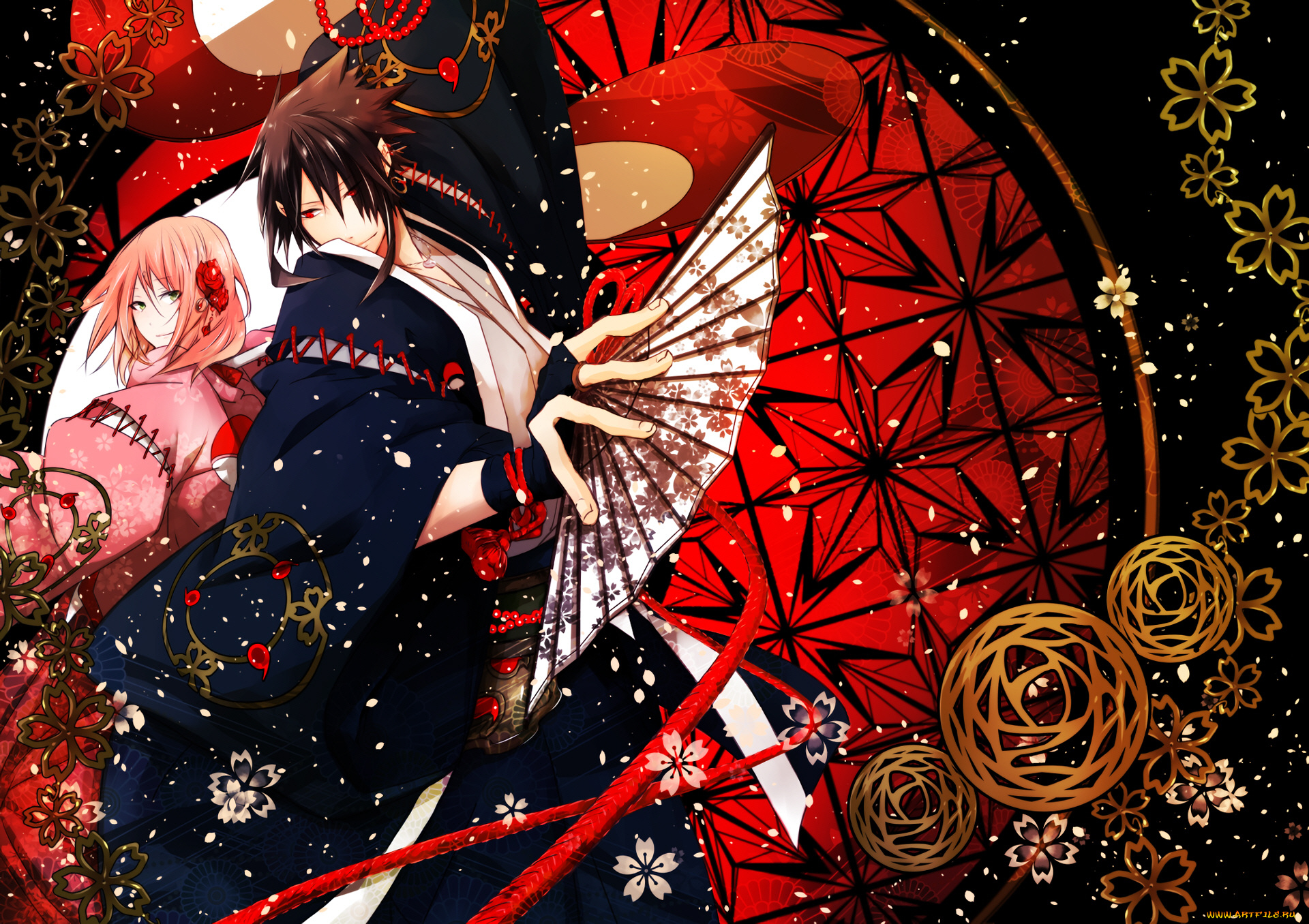 аниме, naruto, саске, сакура