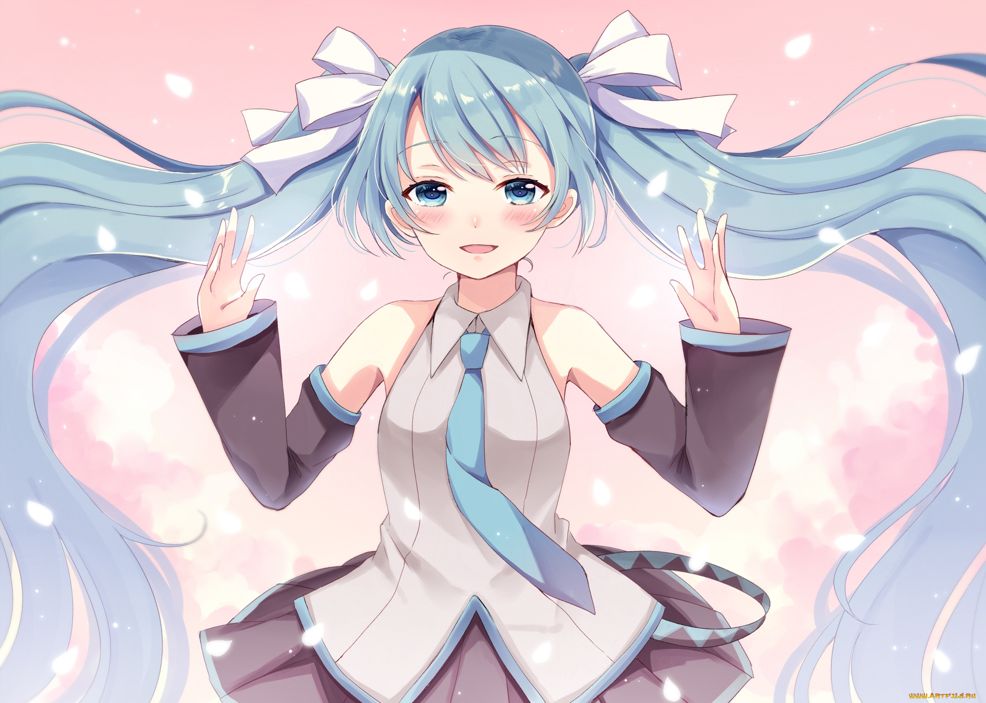 аниме, vocaloid, фон, взгляд, девушка