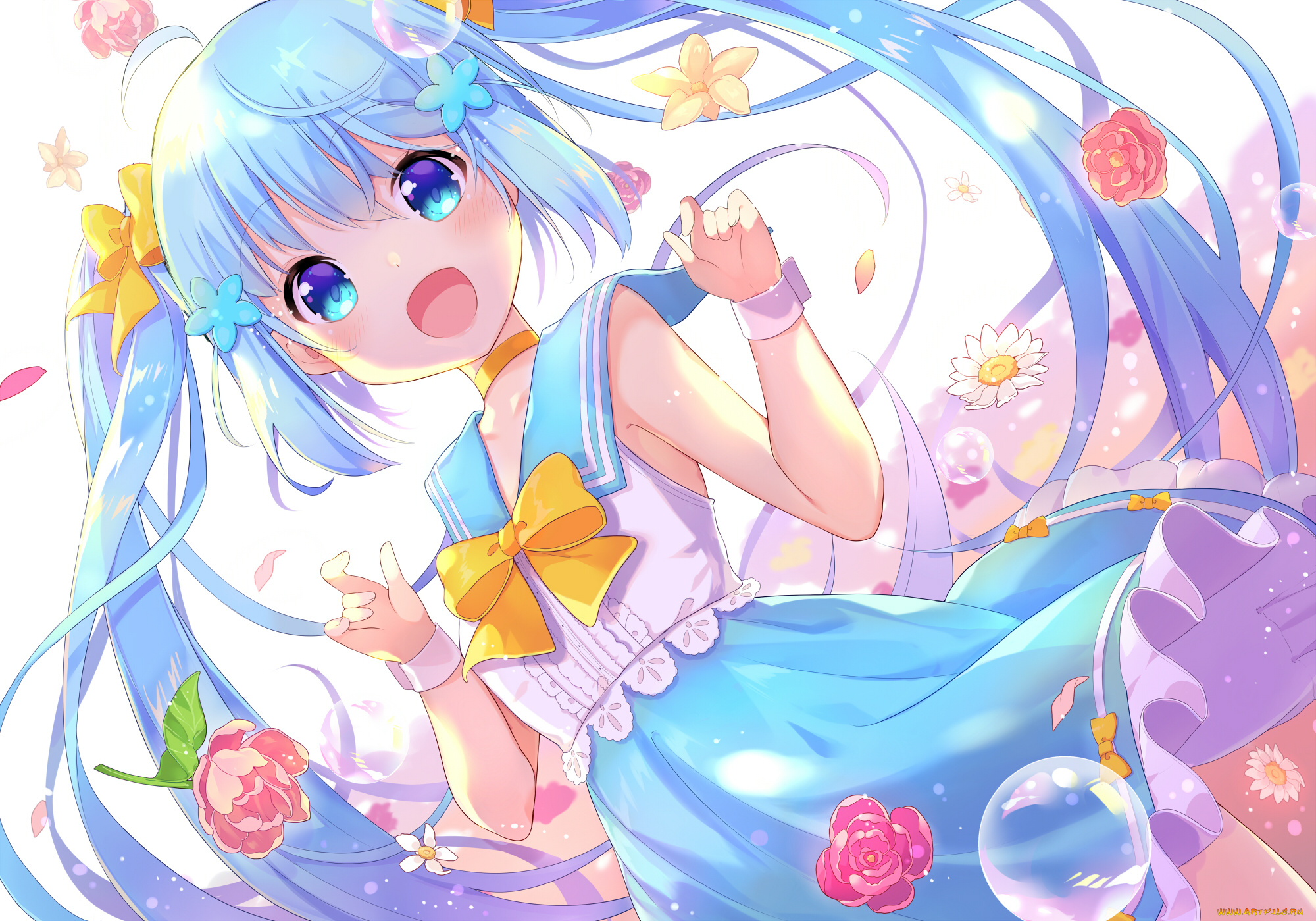 аниме, vocaloid, девушка, фон, взгляд