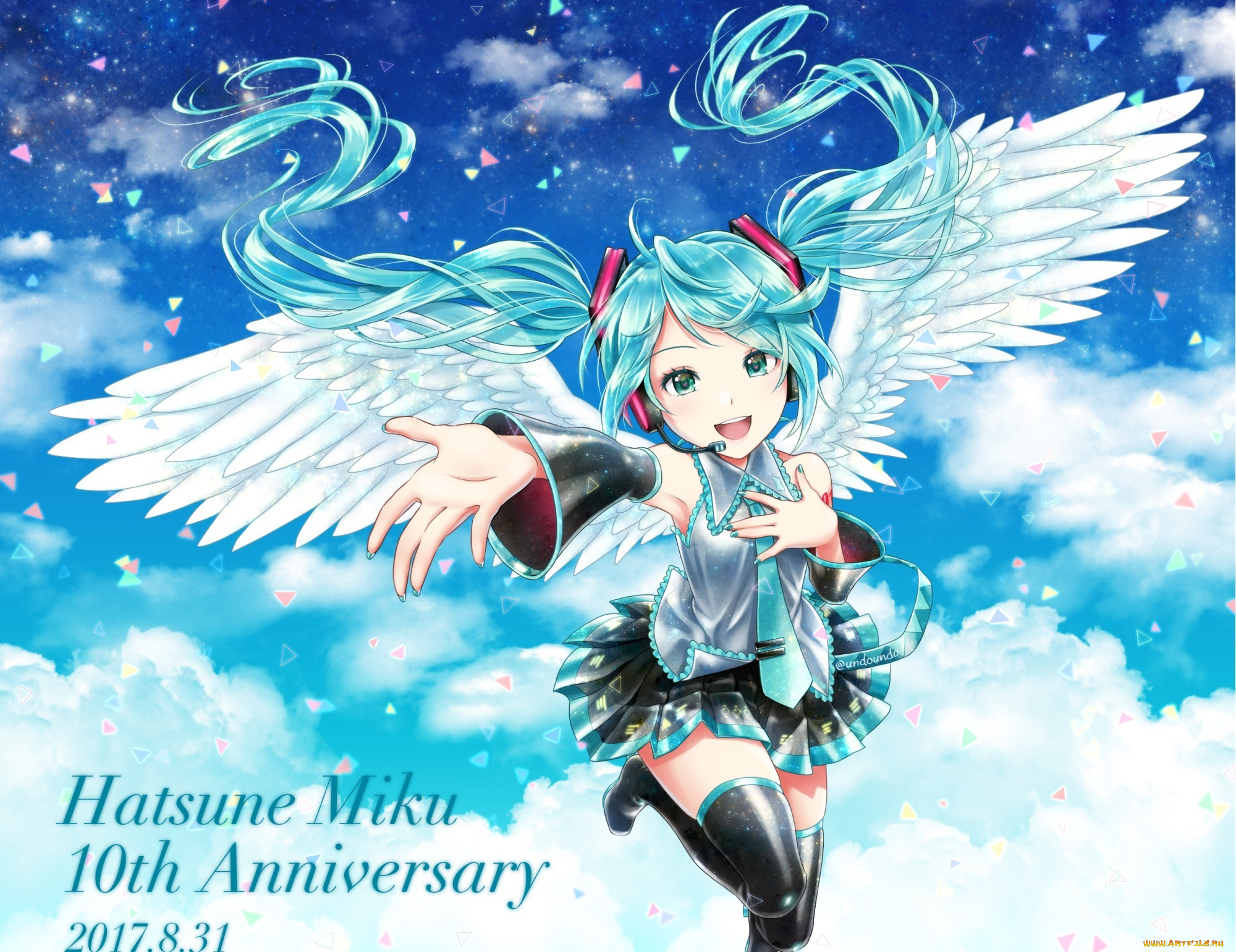 аниме, vocaloid, девушка, взгляд, фон